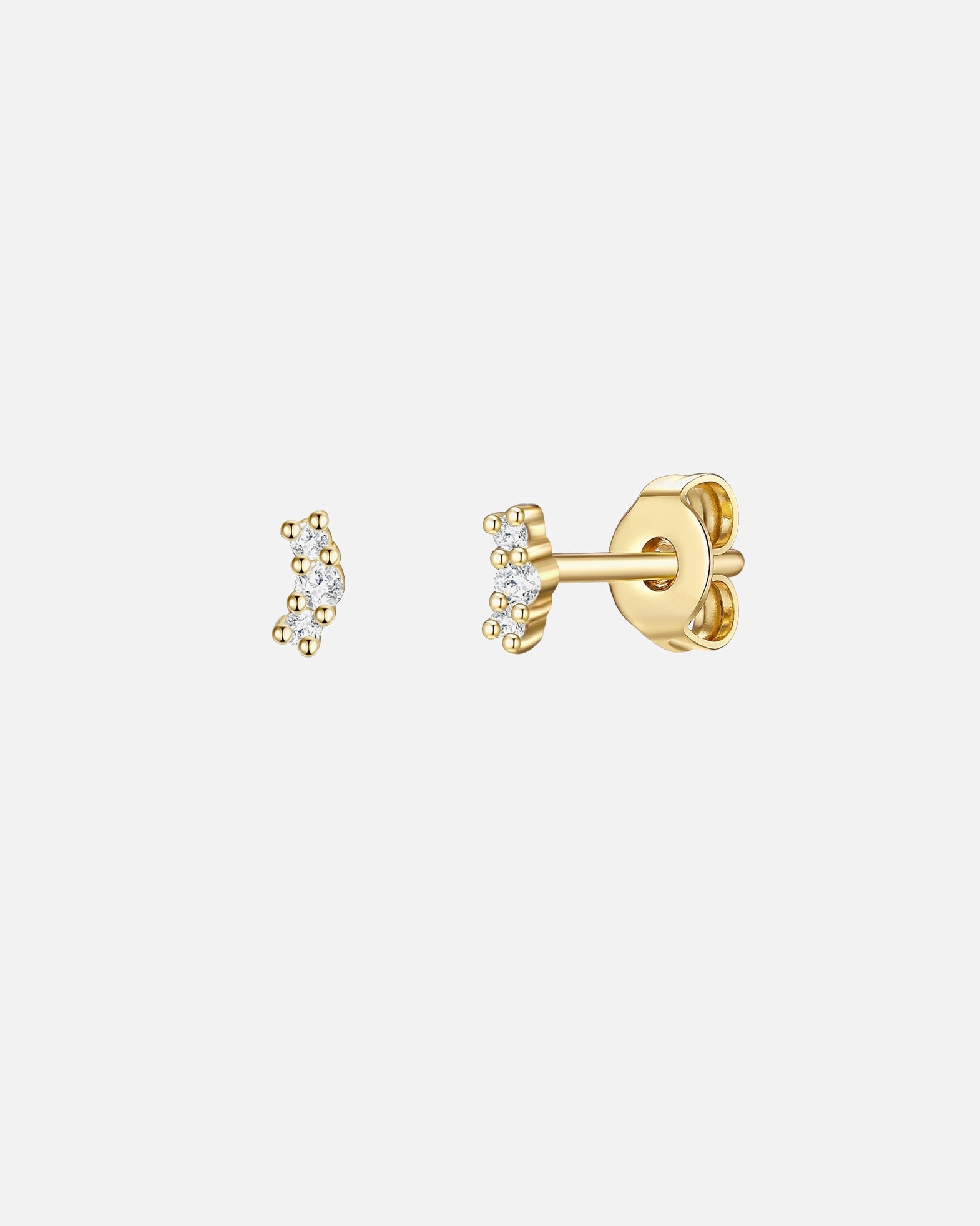Ohrringe für Weiblich Glanzstücke München Ohrstecker Sterling Silber Zirkonia in Gelbgold 1 Stück