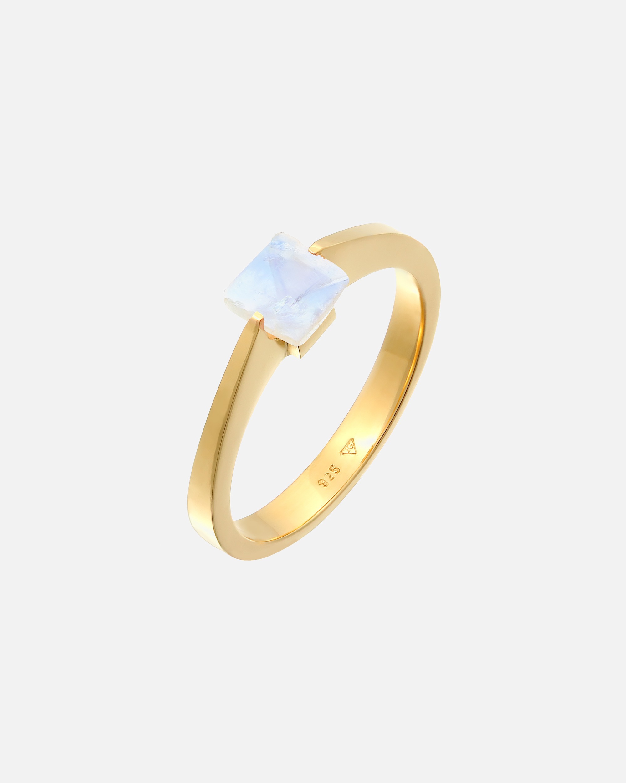 Ring für Weiblich Elli PREMIUM Elli PREMIUM Ring Solitär Mondstein Edelstein Viereck 925 Silber 58