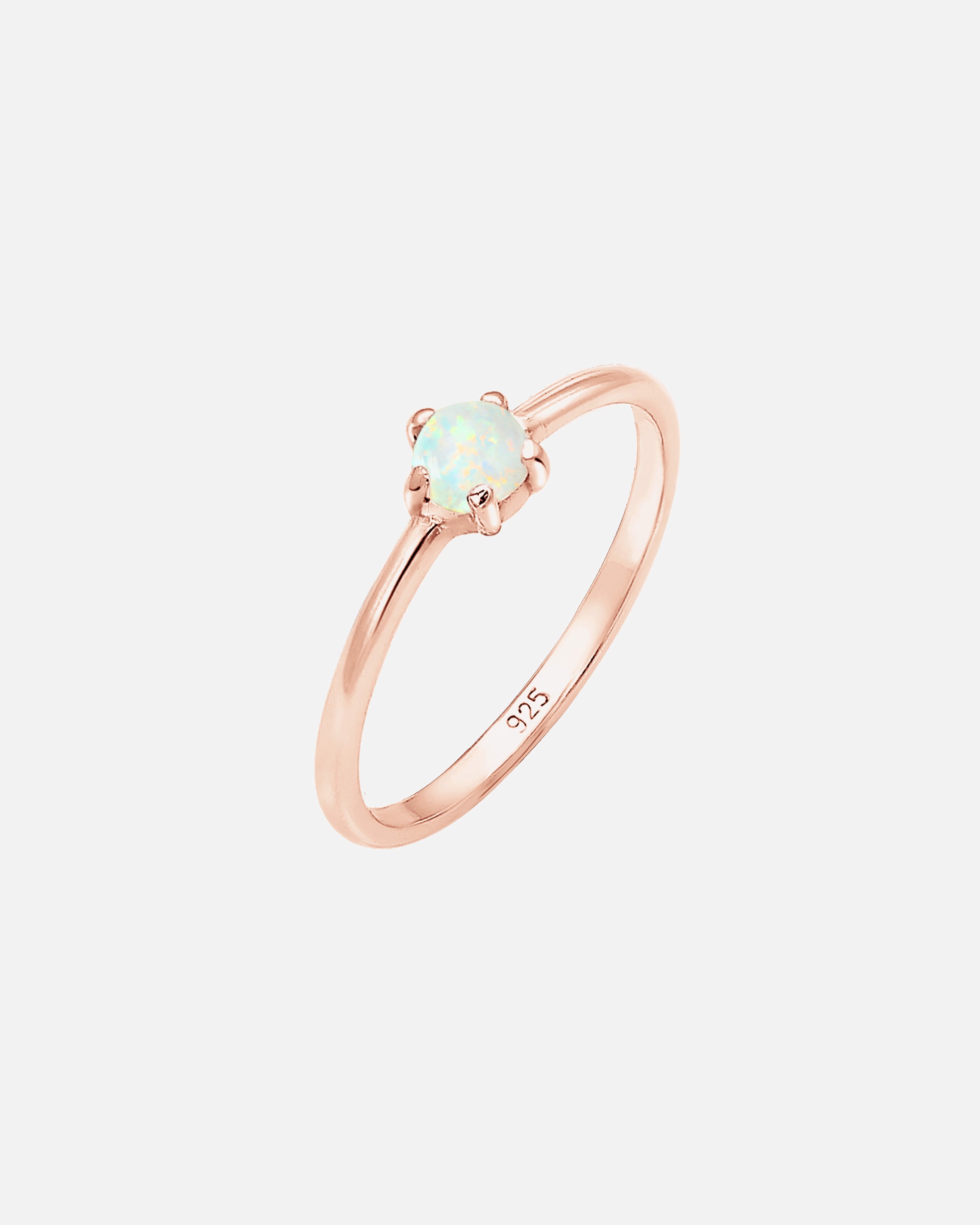 Ring für Weiblich Elli Basic Trend Bandring Synthetischer Opal 925 Silber 54