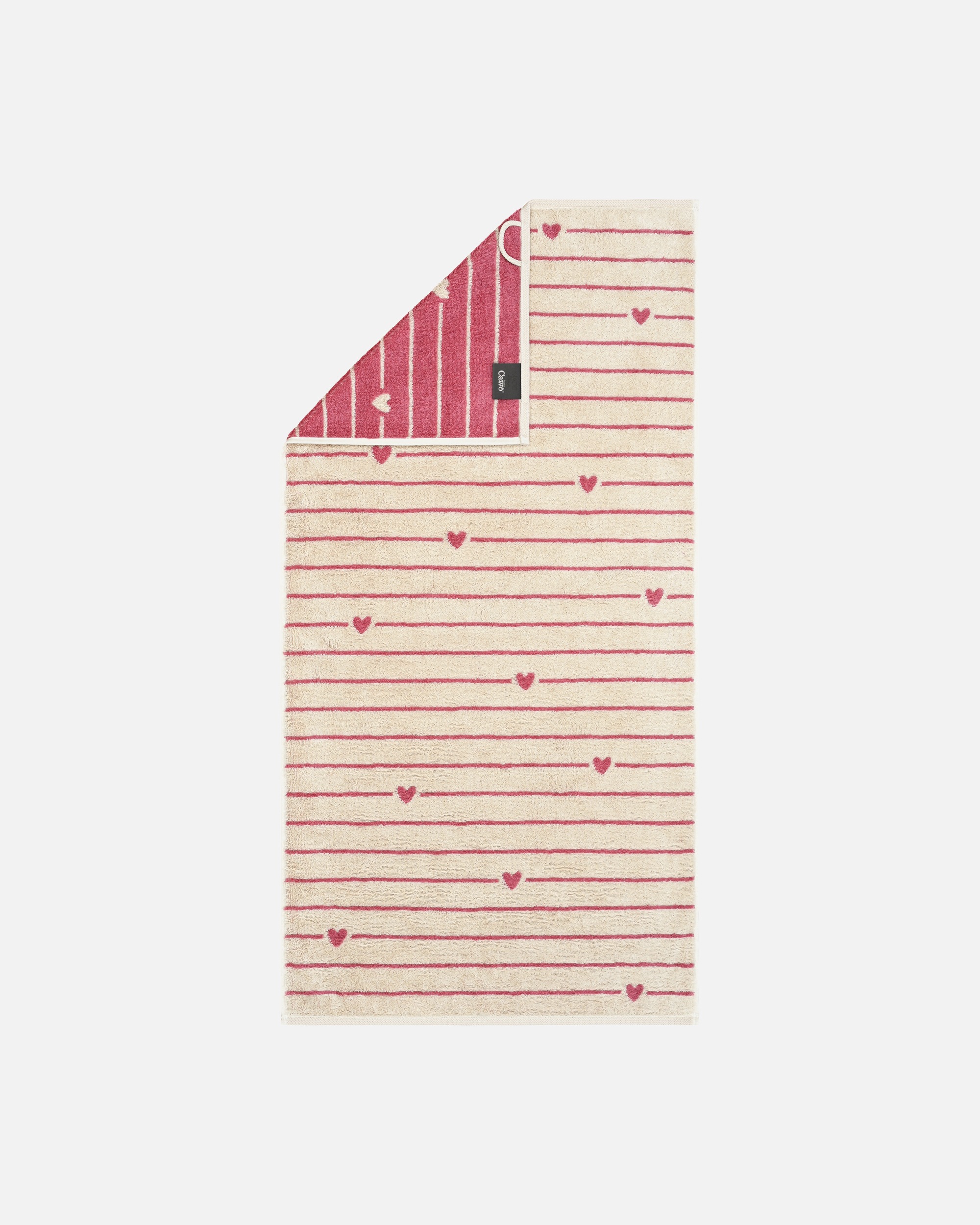 Handtuch für Unisex Cawö Cawö Handtücher Heart Beats Lines & Hearts 6276 beere - 32 Duschtuch 70x140 cm