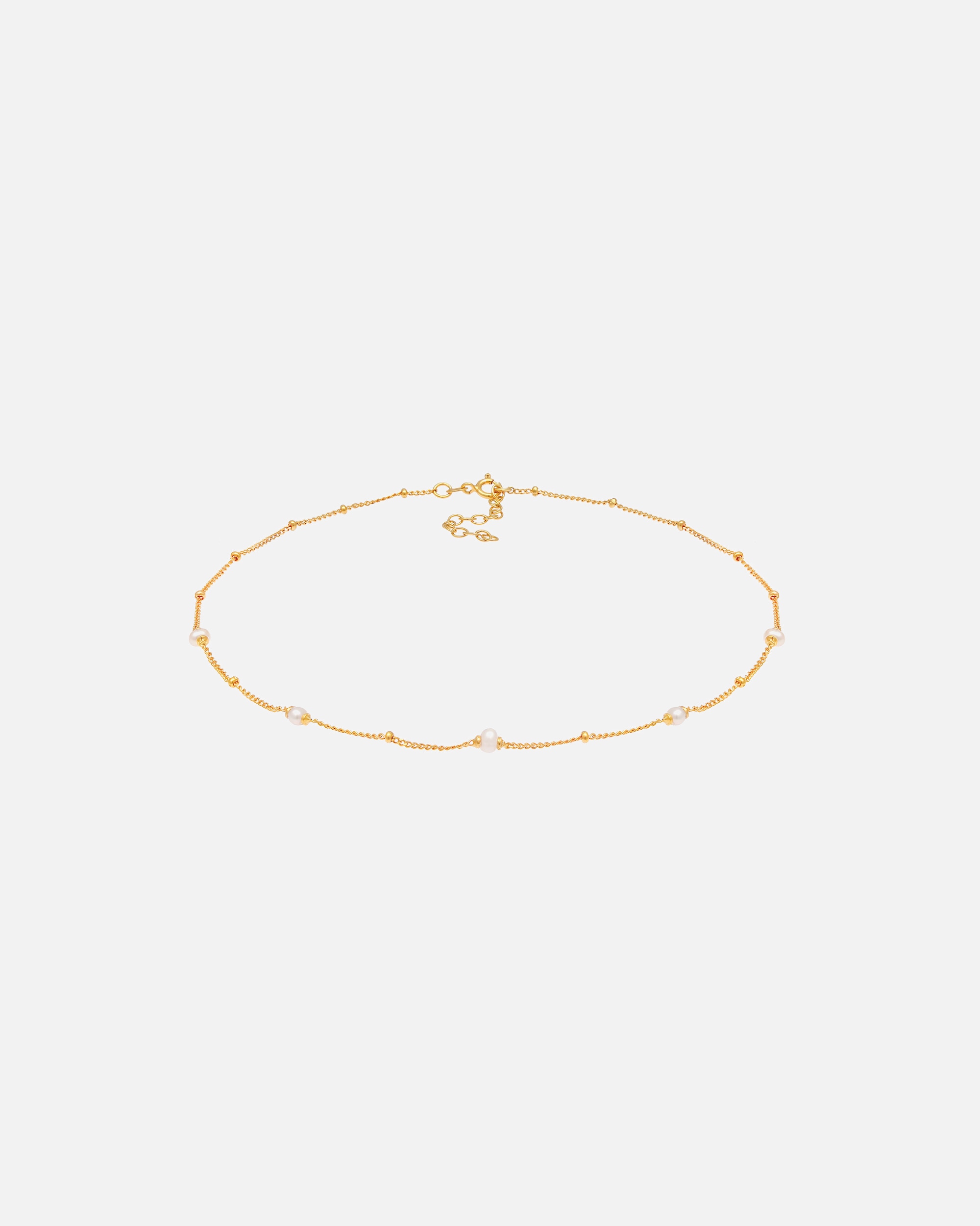 Halskette für Weiblich Elli Choker Kugel Süßwasserperlen 925 Silber vergoldet 1 Stück
