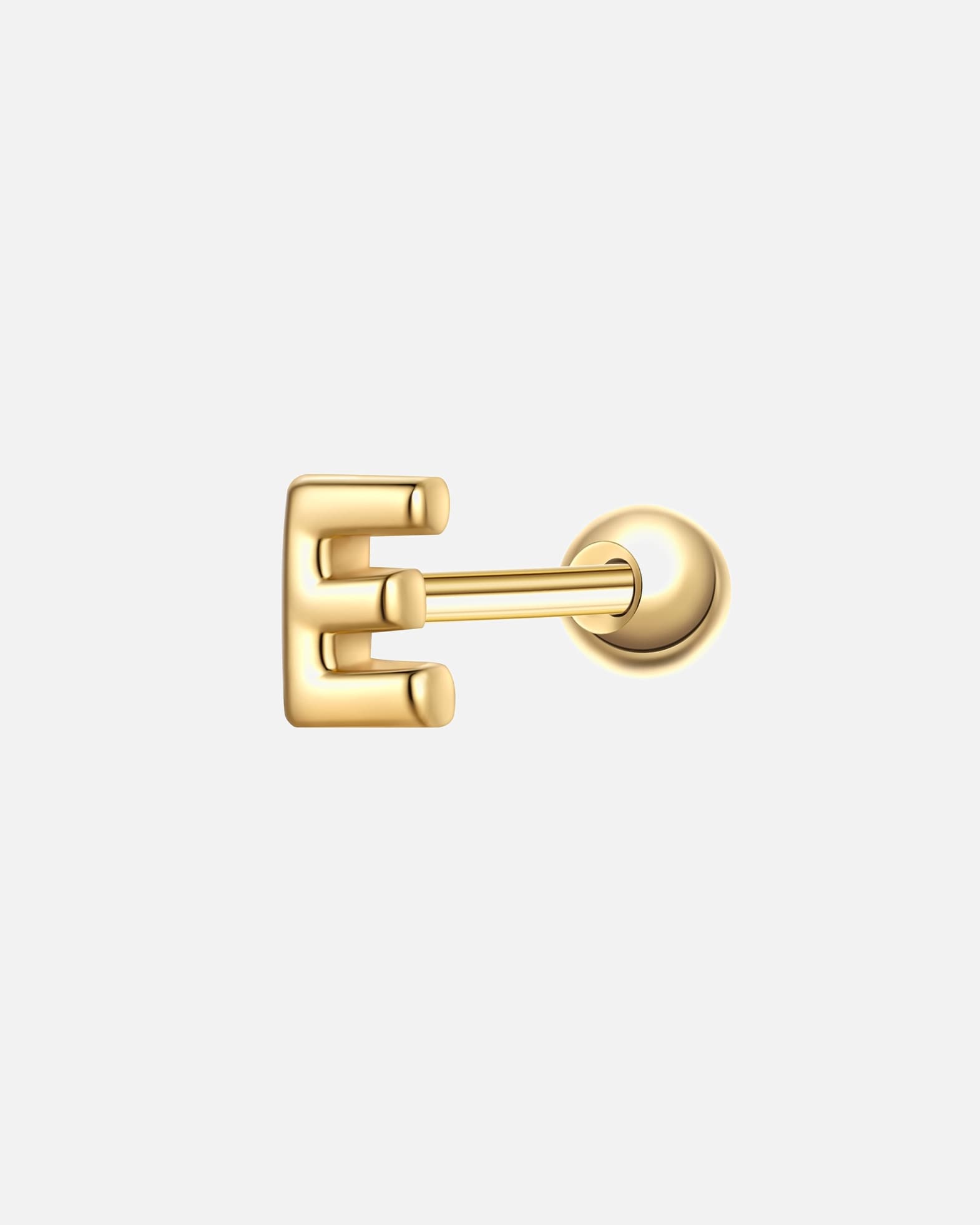 Ohrringe für Weiblich Glanzstücke München Piercing Buchstabe E aus Sterling Silber in gelbgold 4,0 mm