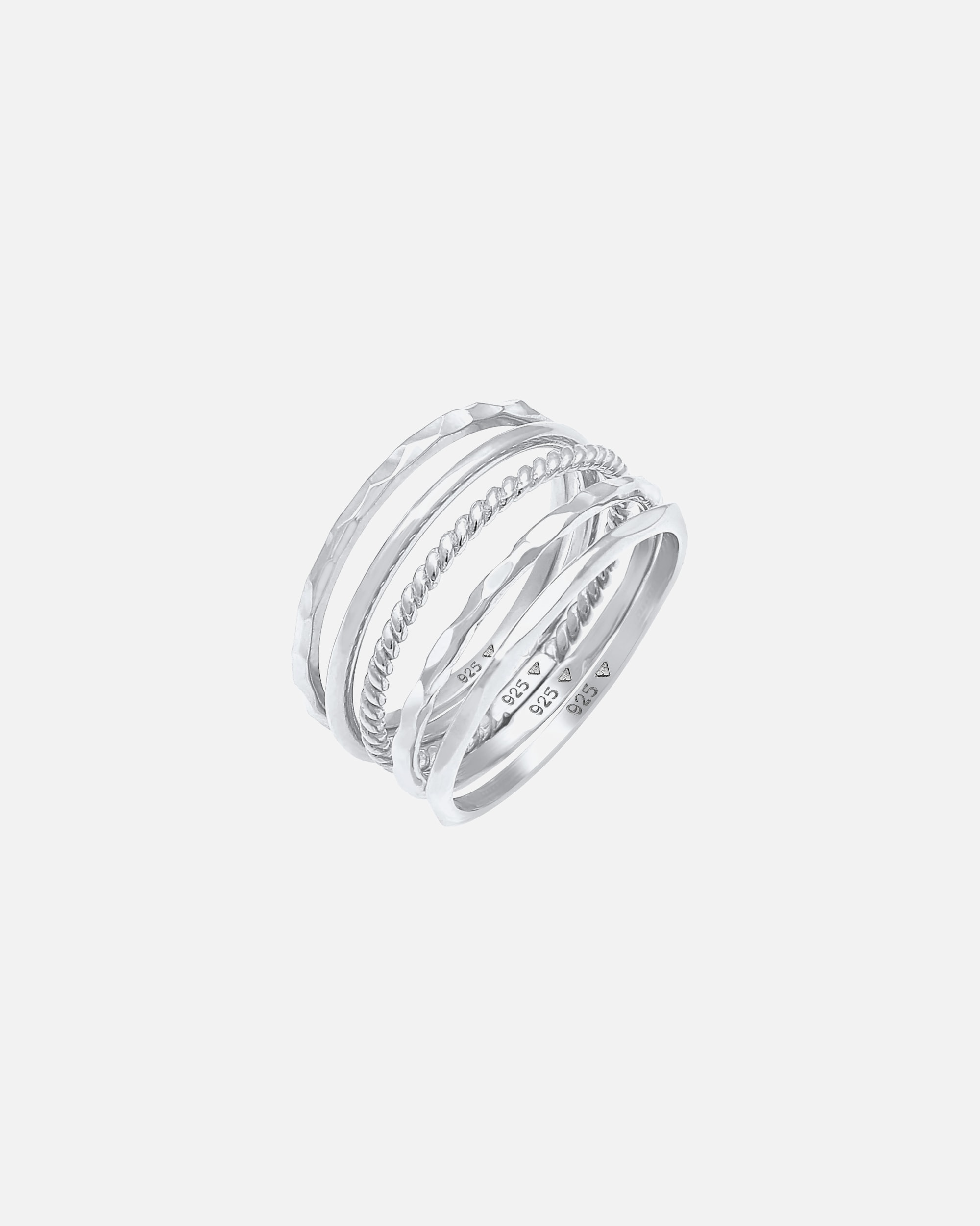 Ring für Weiblich Elli Stapelringe Stacking Bandring 5er Set 925 Silber 56