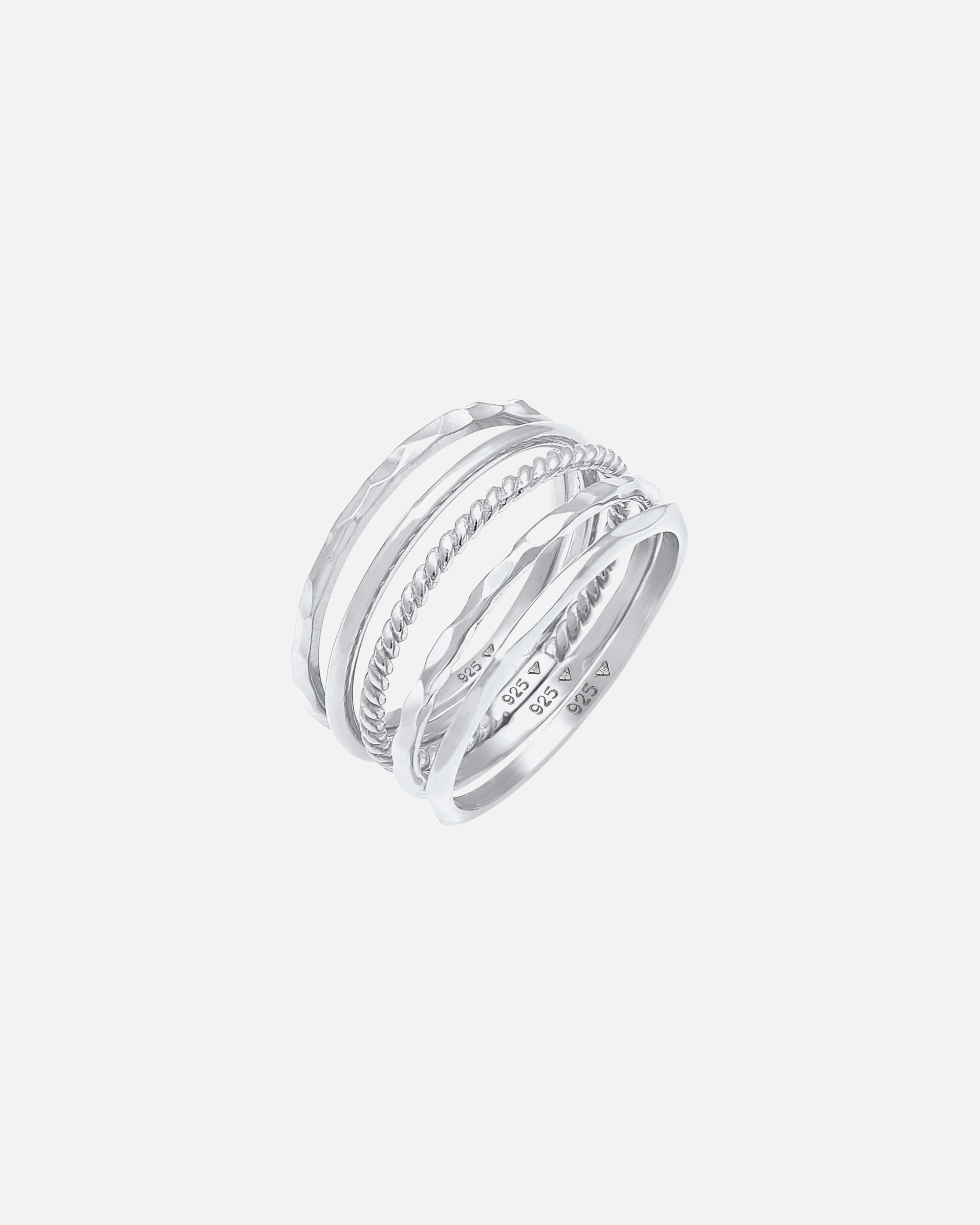 Ring für Weiblich Elli Stapelringe Stacking Bandring 5er Set 925 Silber 58
