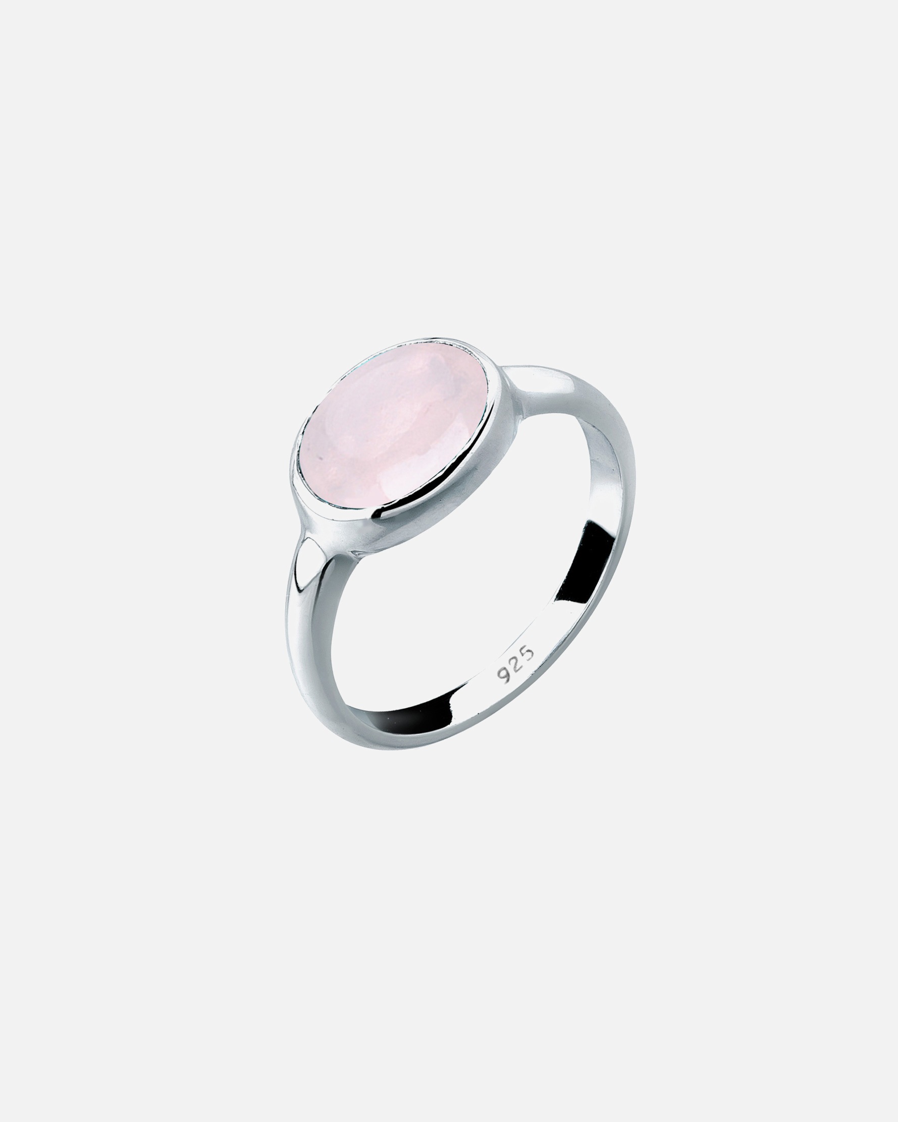 Ring für Weiblich Elli Rosenquarz Solitär 925 Sterling Silber 52