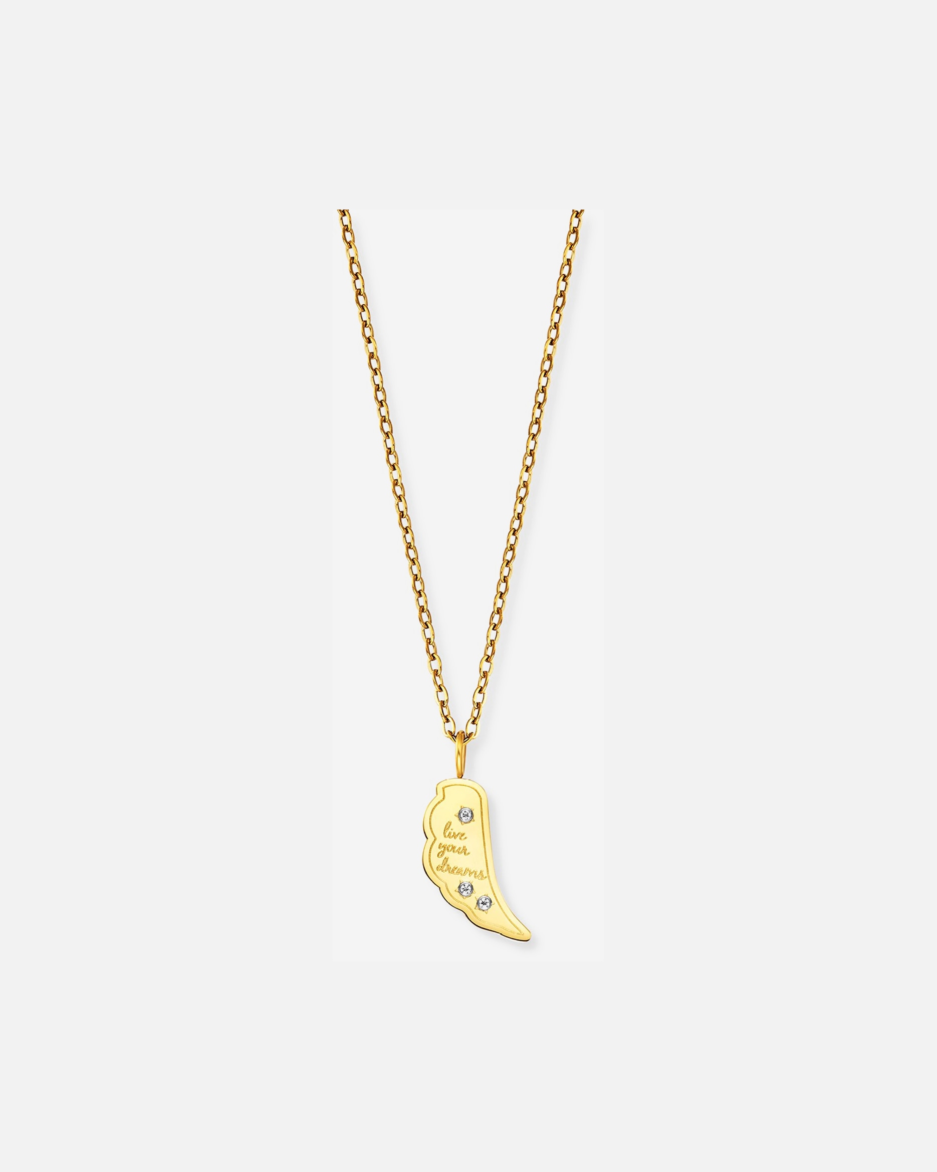 Halskette für Weiblich Engelsrufer Kette Edelstahl gelbgold