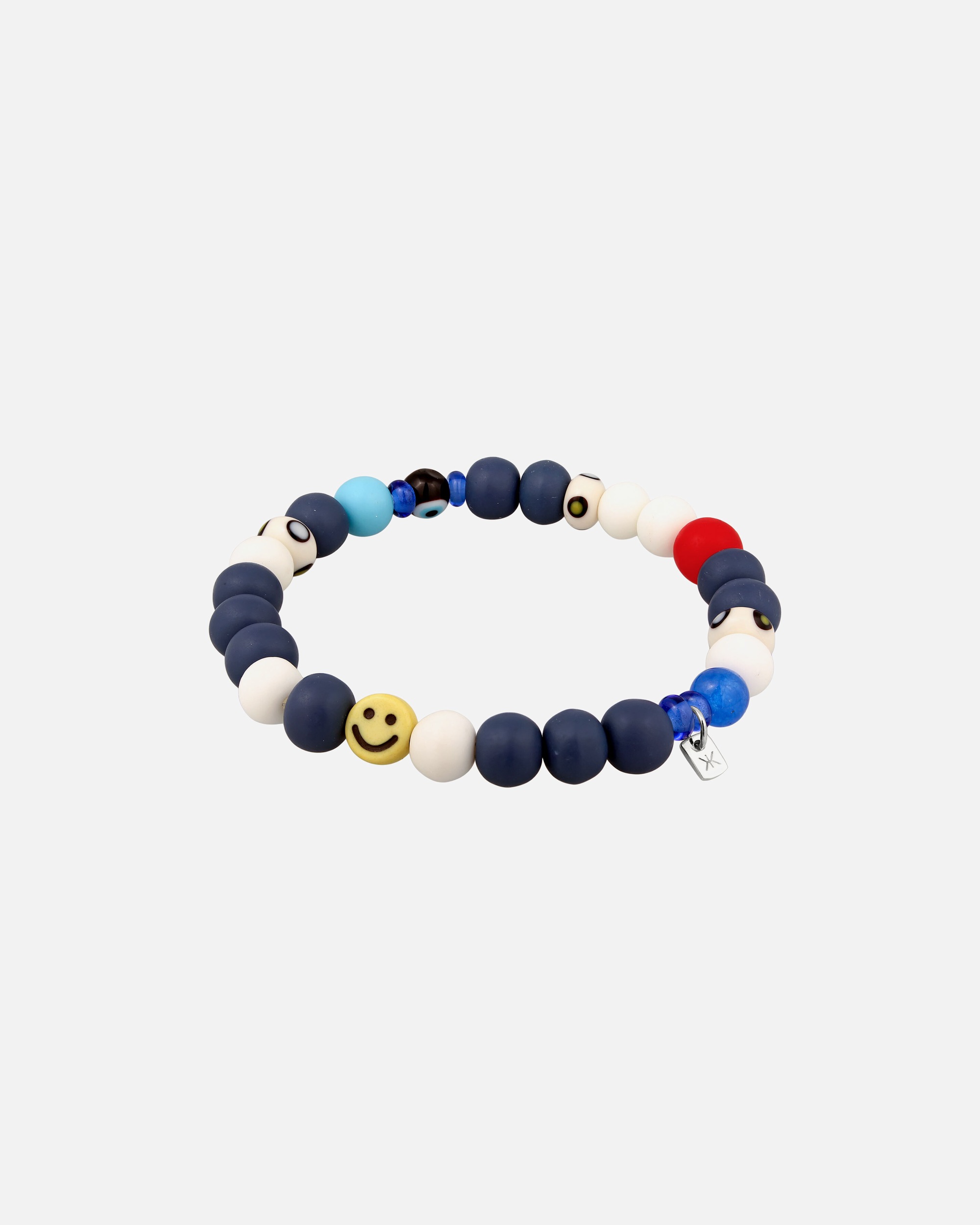 Armband für Männlich KUZZOI Glas Harz Perlen Evil Eye Smilling Bead 925 Sterling Silber 19