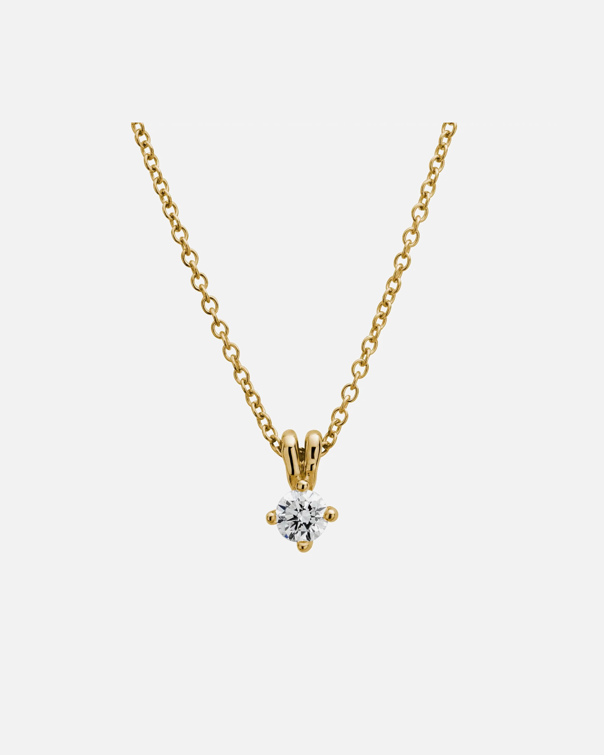 Halskette für Weiblich Lyomi Default Brand Line Anhänger mit Kette 585/- Gold Diamant Lab Grown weiß 0,50ct. gelb vergoldet