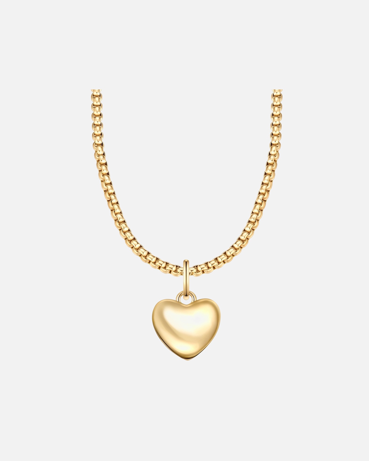 Halskette für Weiblich Halskette Herz aus Messing in gelbgold 40,0 cm Basiskette + 5,0 cm Verlängerung