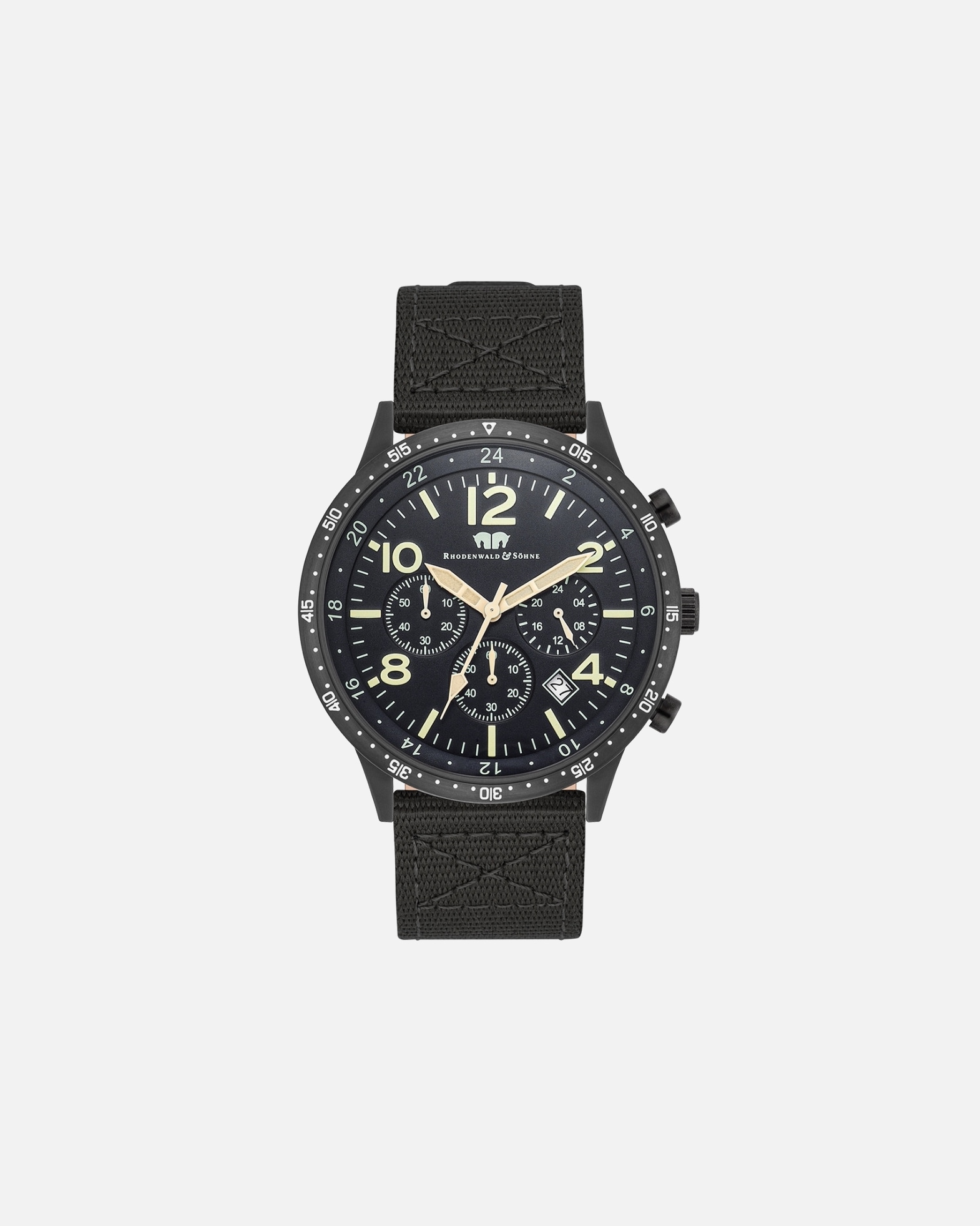 Uhr für Männlich Chronograph Flight Captain in Silber Nylon in Grün 1 Stück