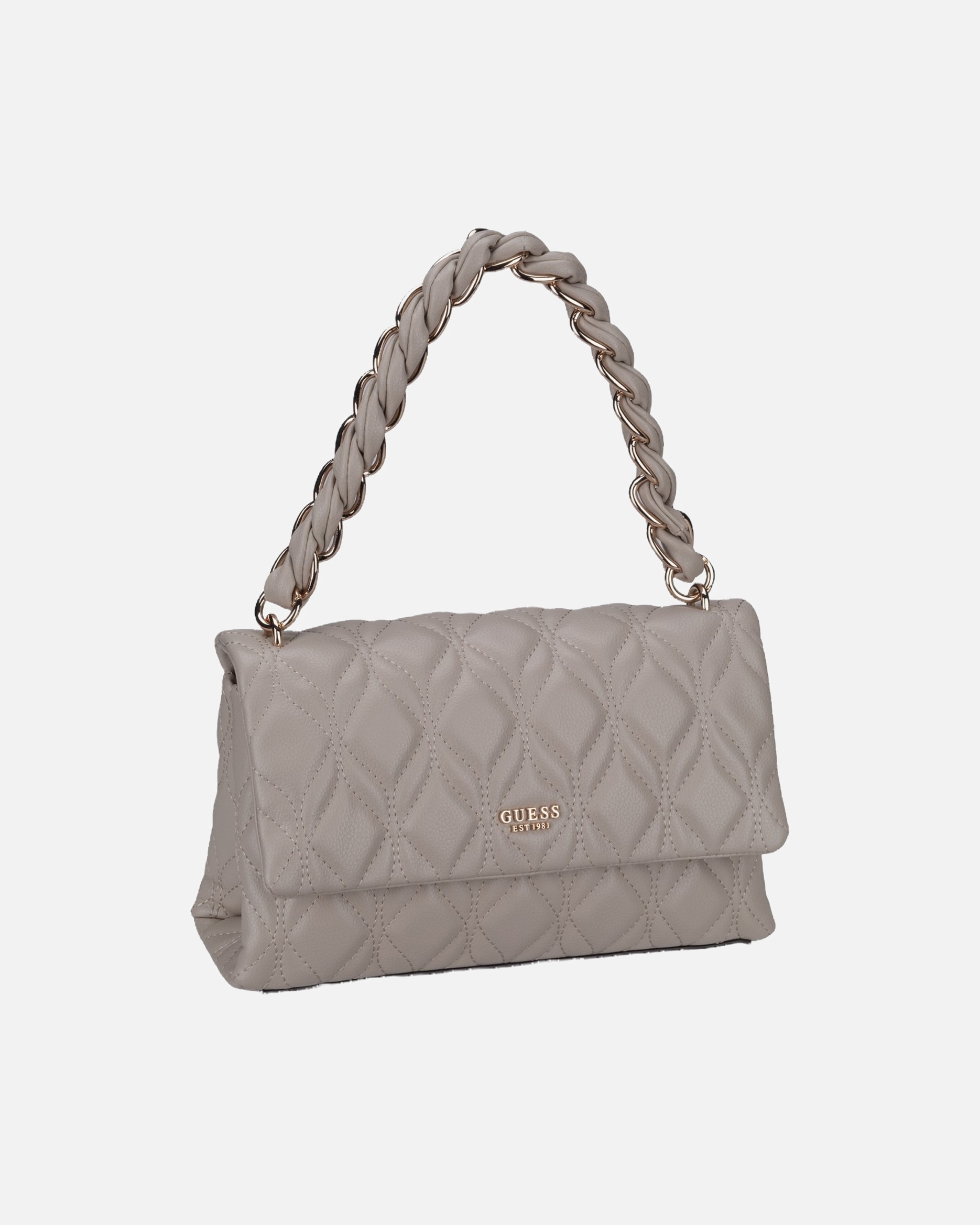 Handtasche für Weiblich GUESS Handtasche Maxine Flap light taupe
