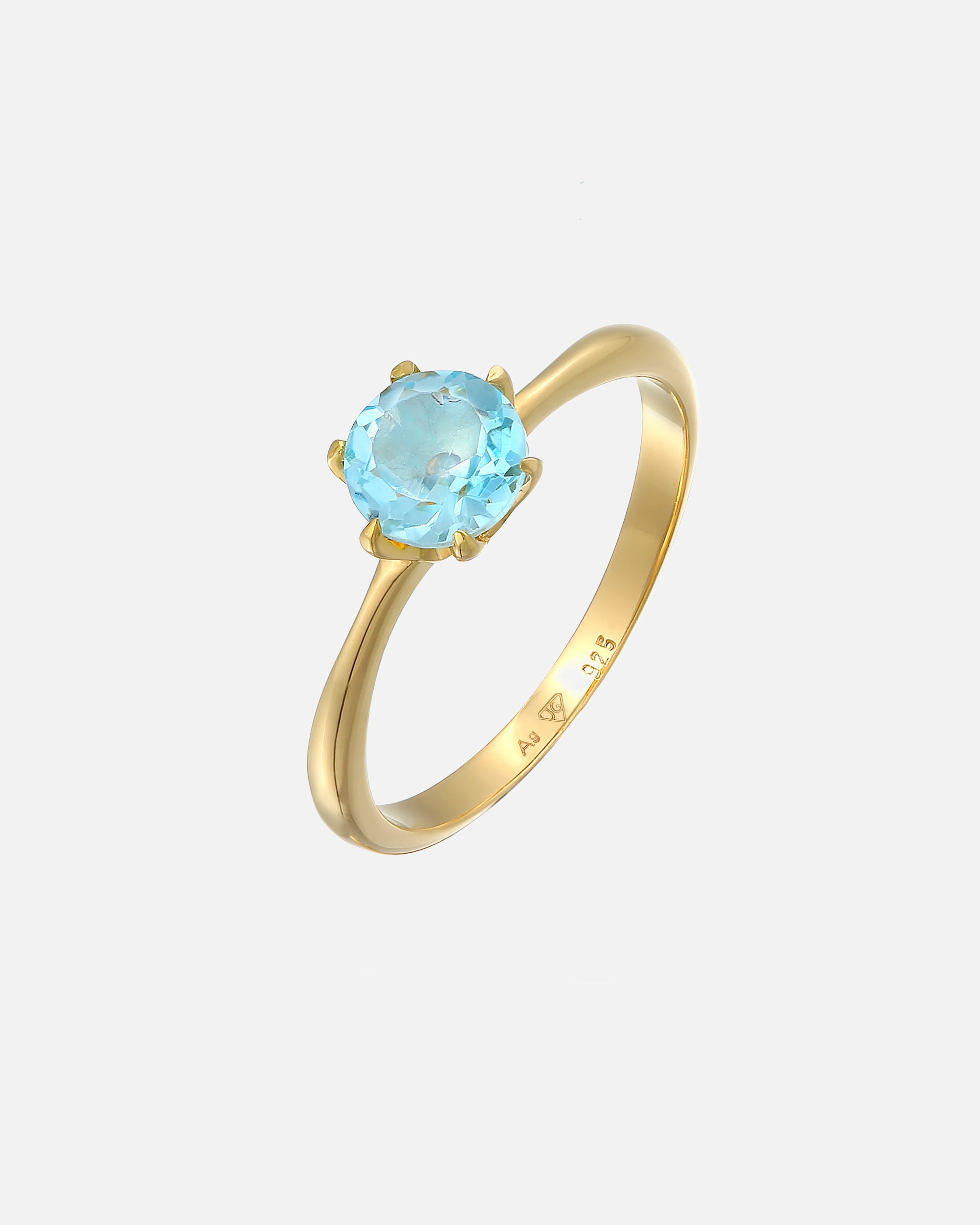 Ring für Weiblich Elli PREMIUM Topas Solitär 925 Silber rhodiniert 58