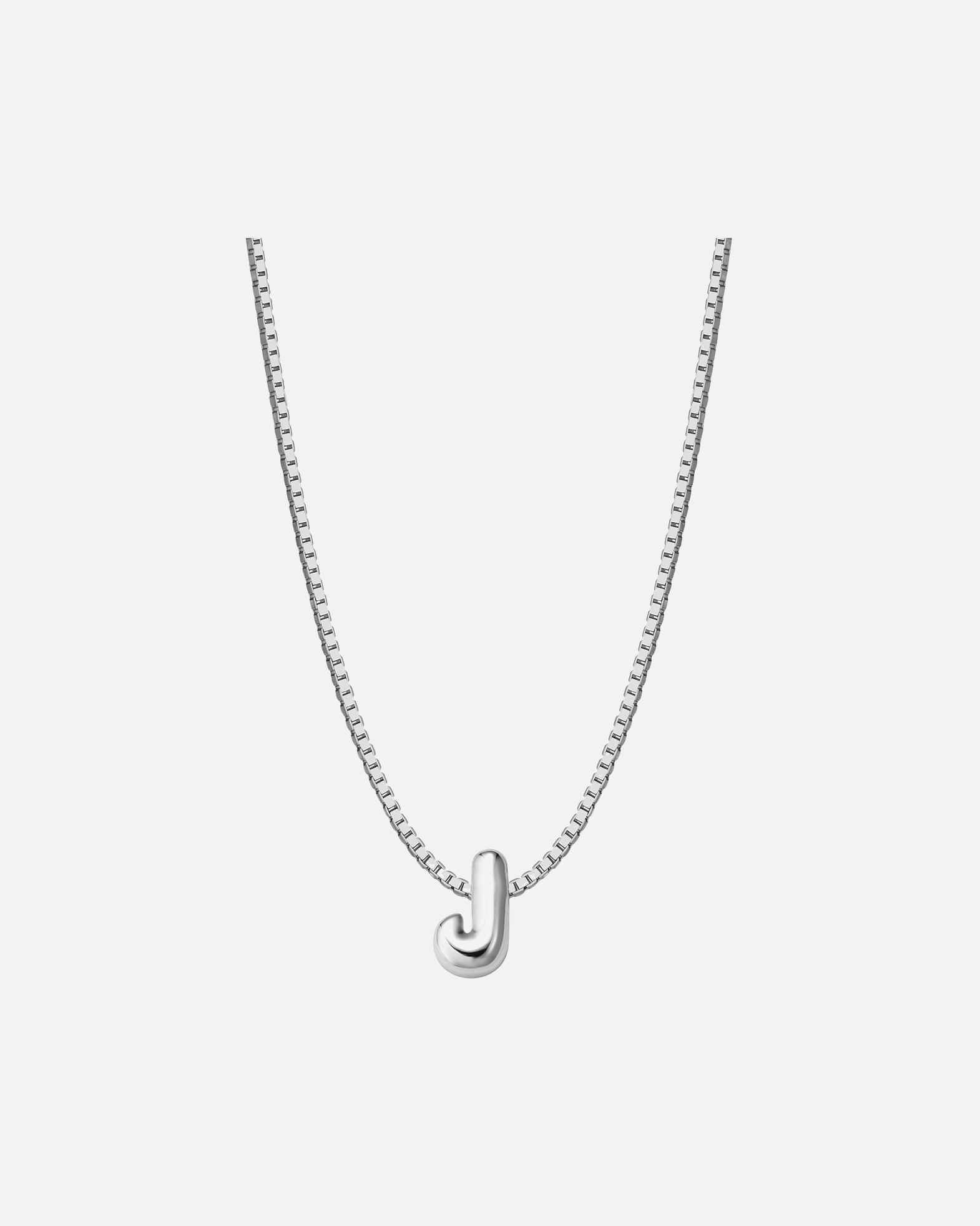 Halskette für Weiblich Halskette Buchstabe J aus Sterling Silber in silber 40,0 cm Basiskette + 5,0 cm Verlängerung