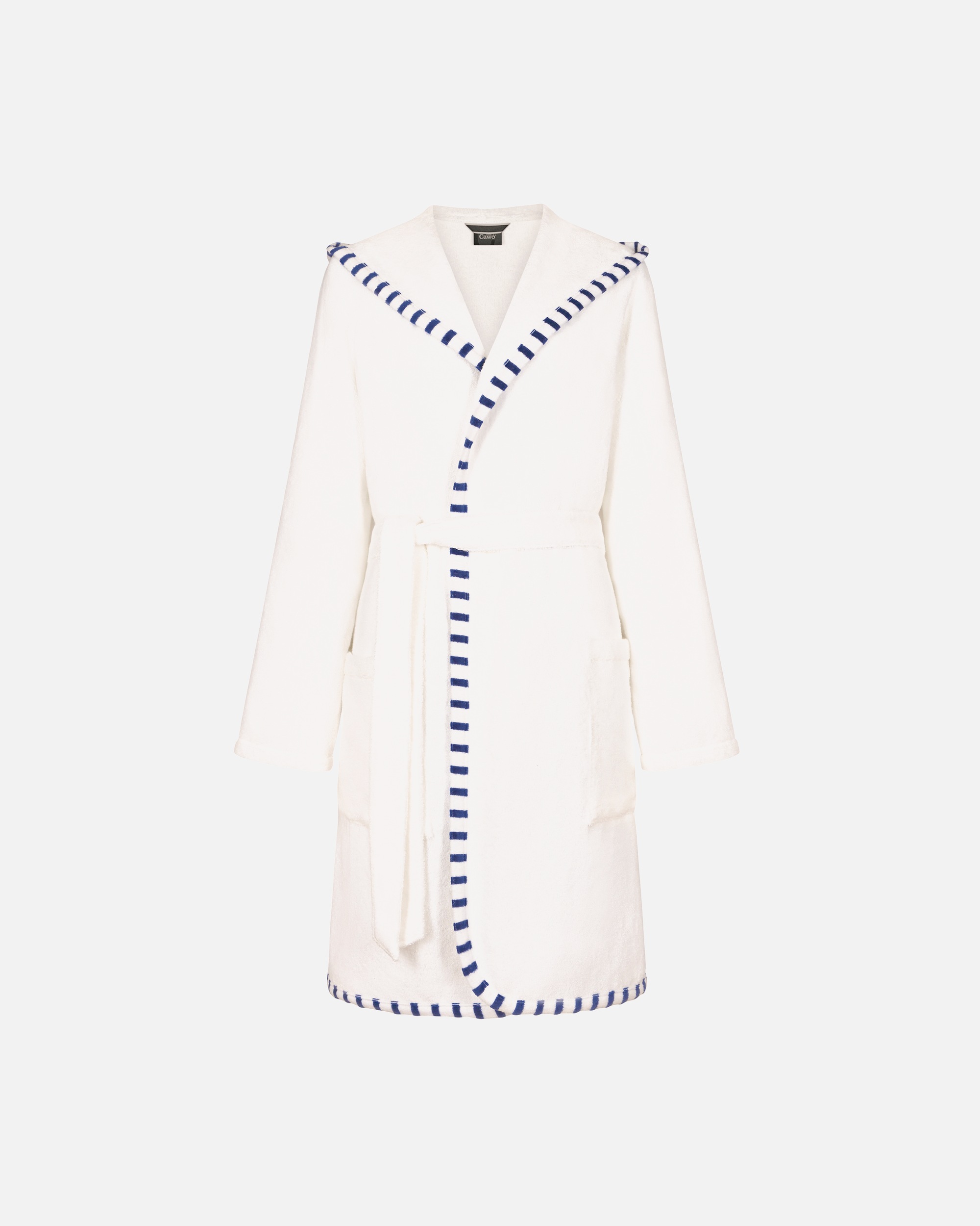 Bademantel für Unisex Cawö Cawö Bademäntel Damen Kapuze Breton 848 weiß - 600 L