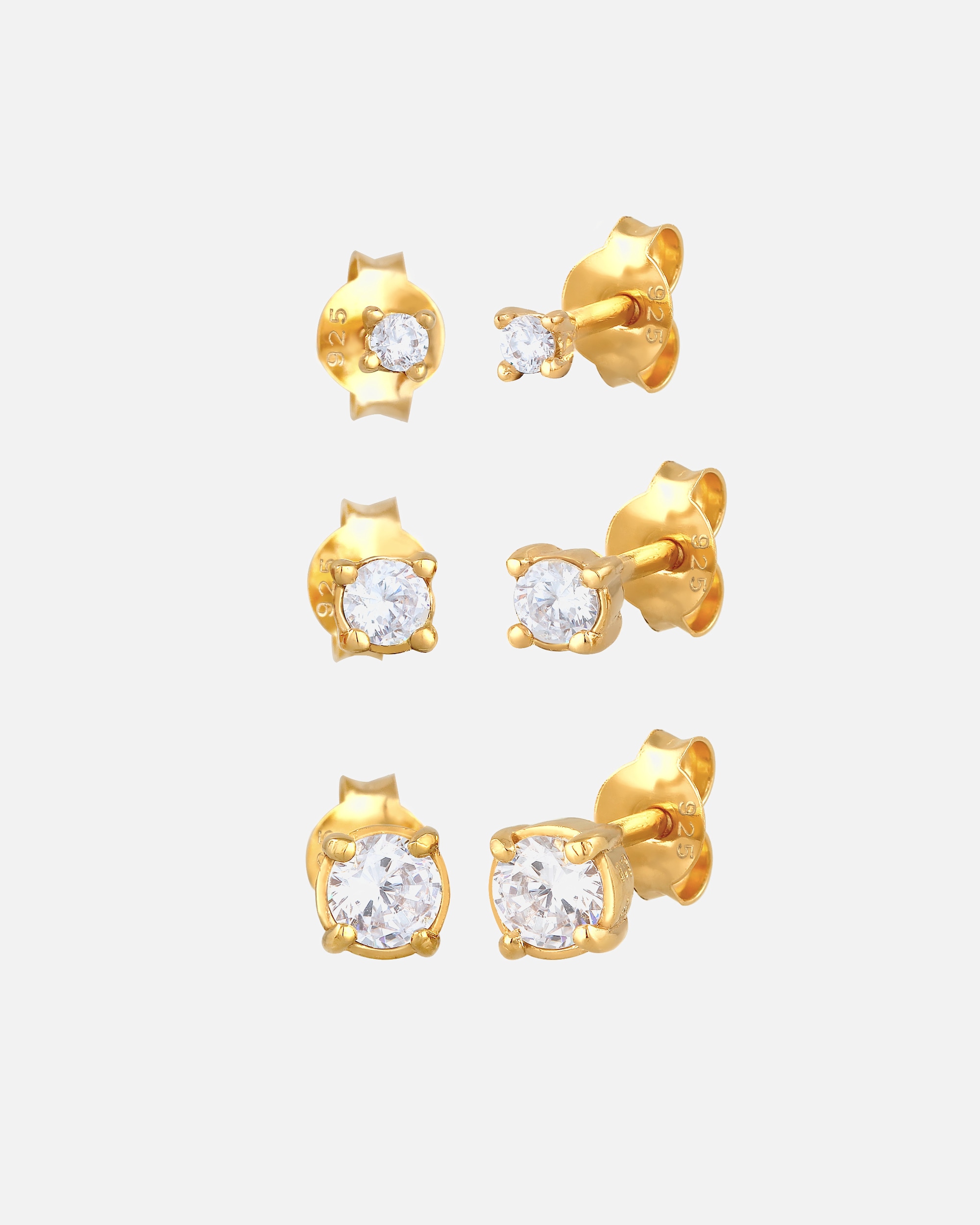 Ohrringe für Weiblich Elli Elli Ohrringe Stecker Zirkonia Basic 3er Set 925 Silber 1 Stück