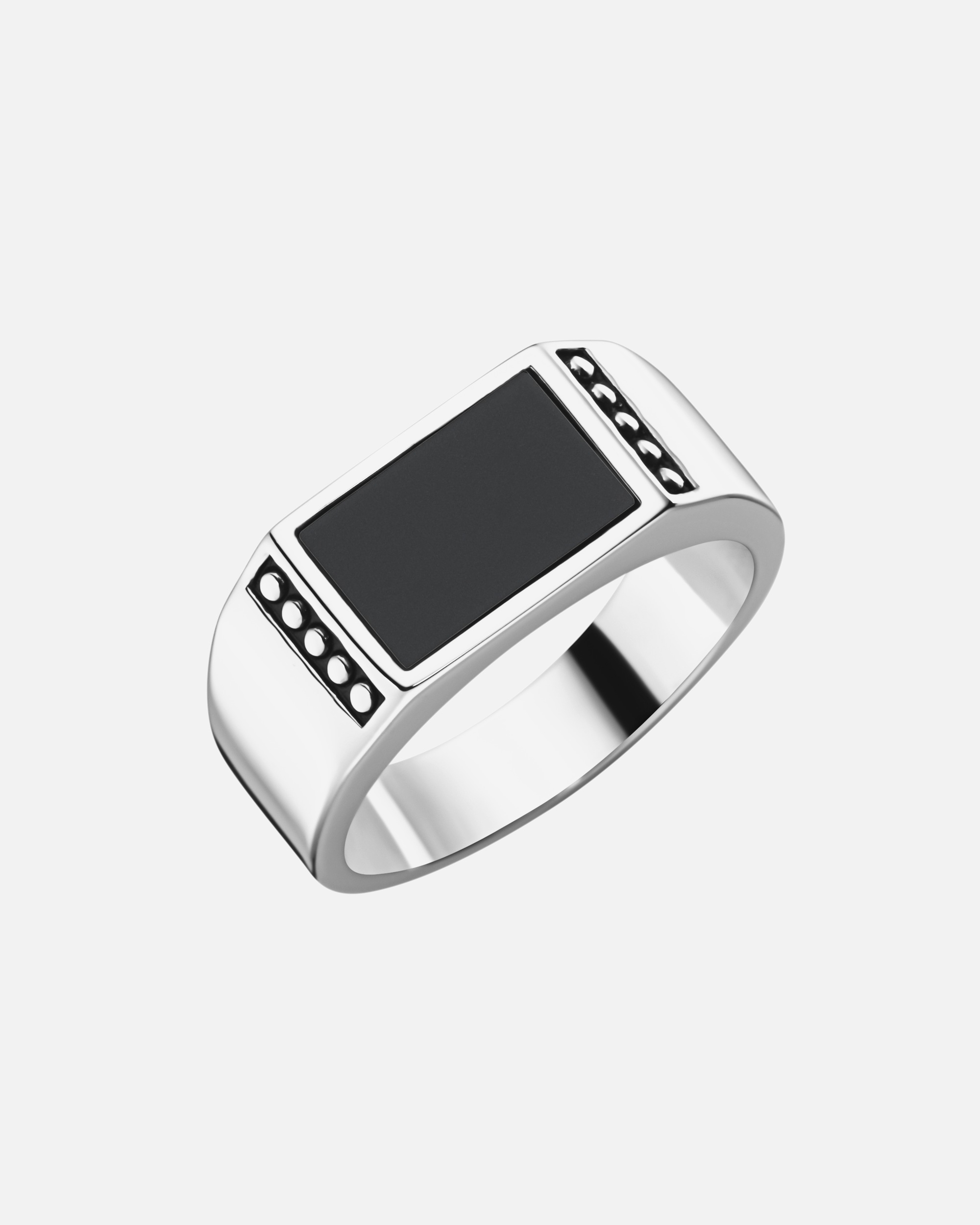 Ring für Weiblich Giorgio Martello Milano Ring Siegelring mit schwarzem Achat, Silber 925 66