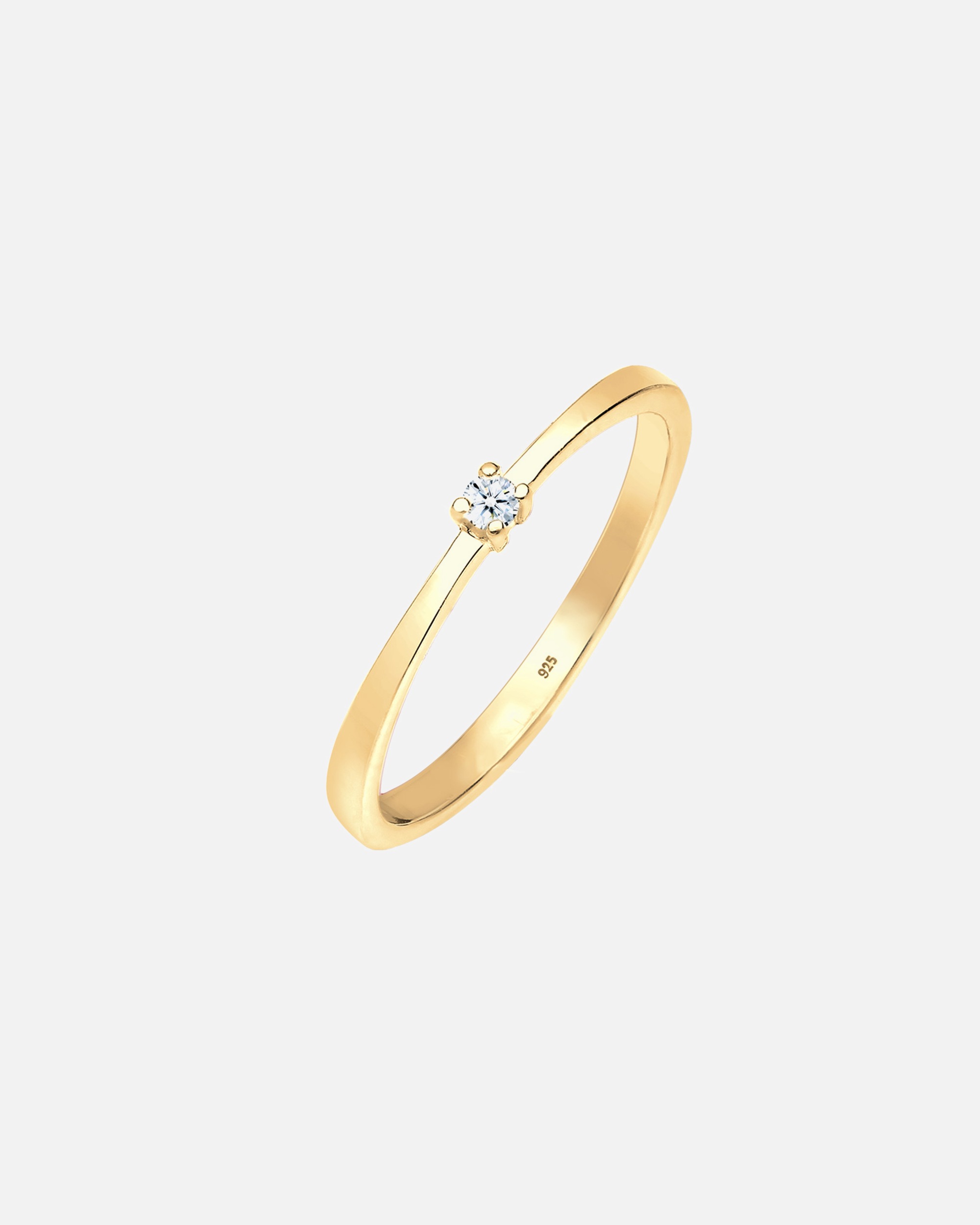 Ring für Weiblich Elli DIAMONDS Verlobung Solitär Diamant (0.03 ct.) 925 Silber 54