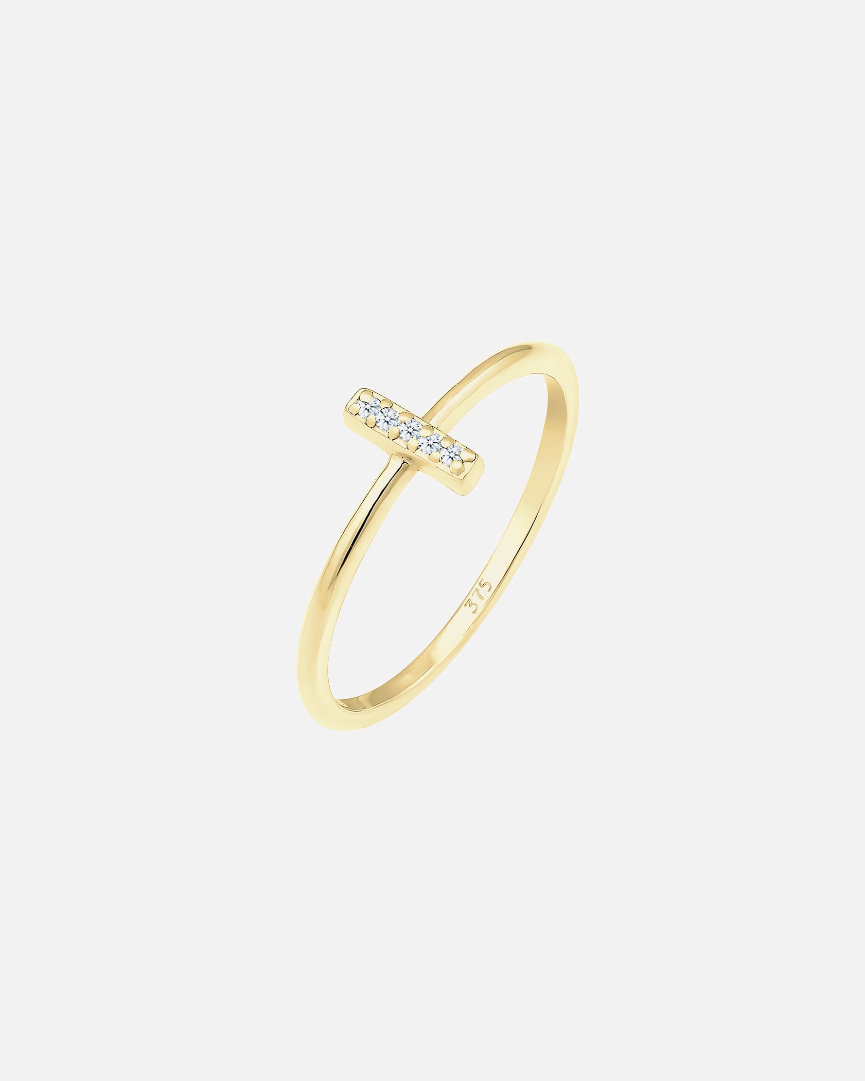 Ring für Weiblich Elli DIAMONDS Kreuz Symbol Geo Diamant (0.025 ct.) 375 Gelbgold 56