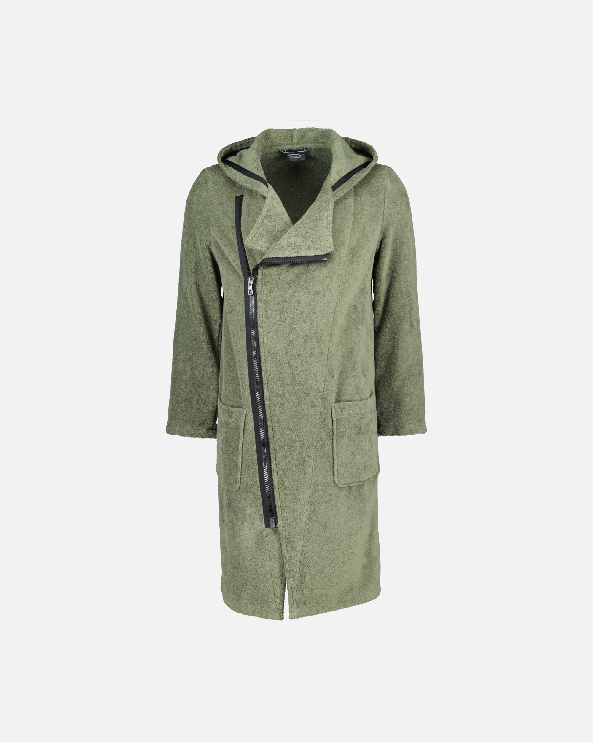 Bademantel für Unisex Cawö Cawö Bademäntel Herren Kapuze New Zipper 6516 field-schwarz - 453 1 Stück