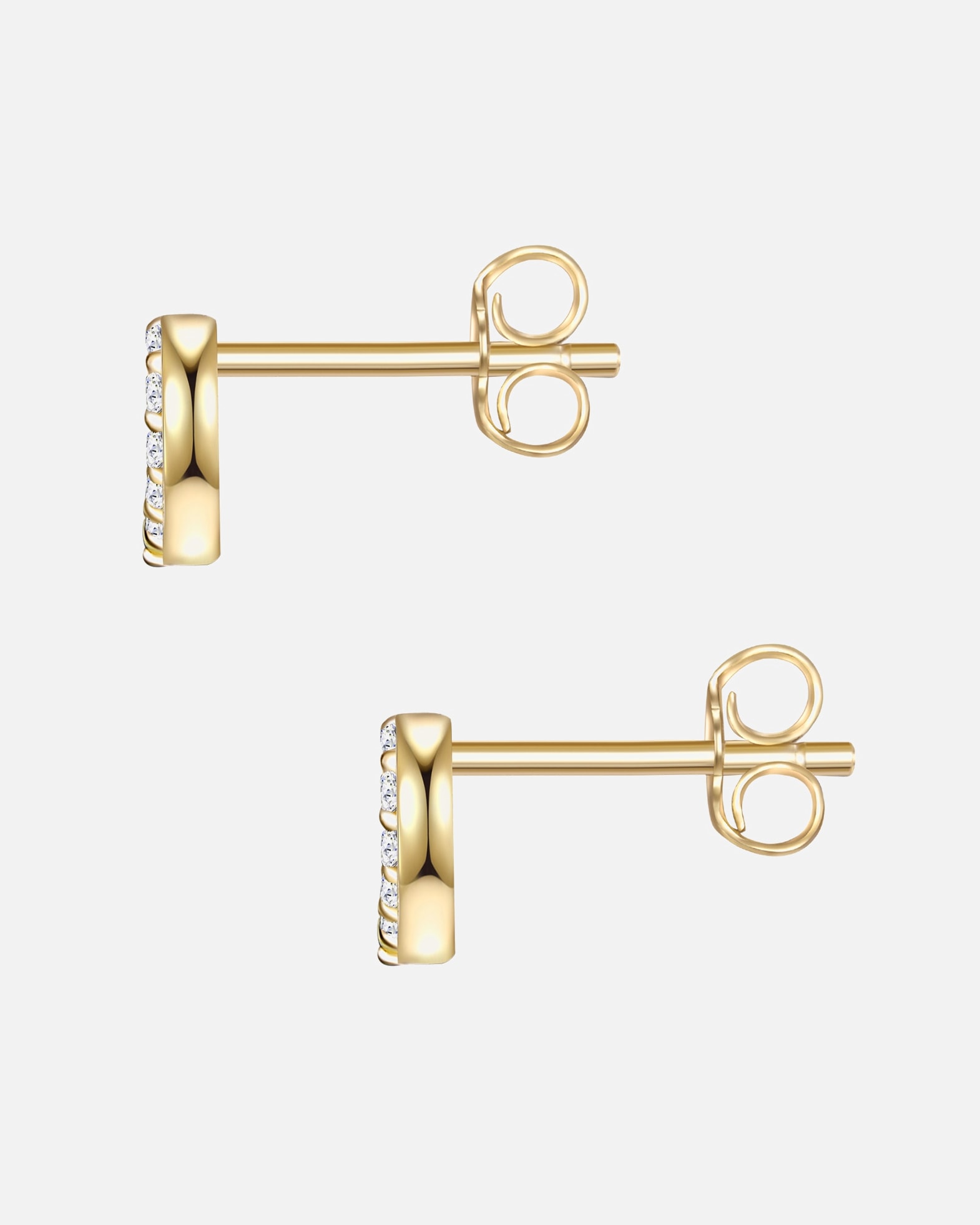 Ohrringe für Weiblich Lulu & Jane Ohrstecker Herz aus Messing in gelbgold mit Zirkonia 5,8 mm