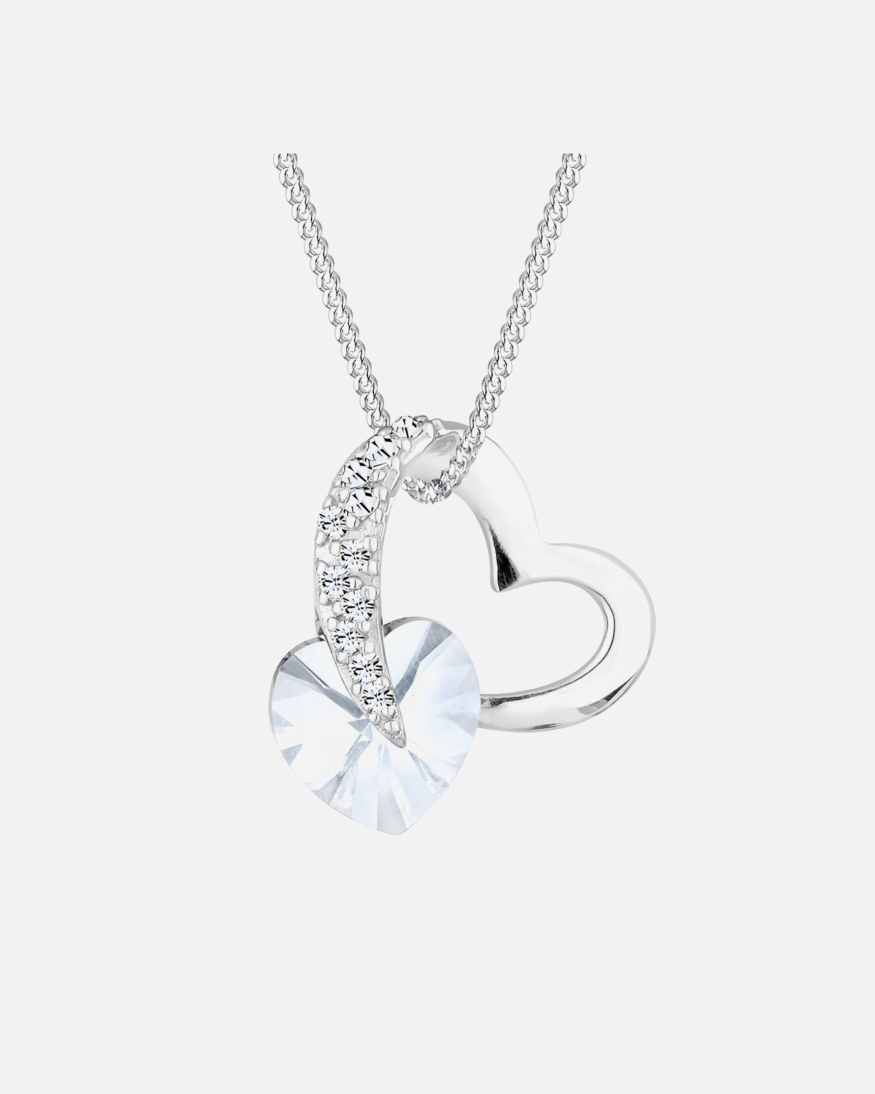 Halskette für Weiblich Elli Herz Glamourös 925 Silber, mit Kristallen von Swarovski® 1 Stück