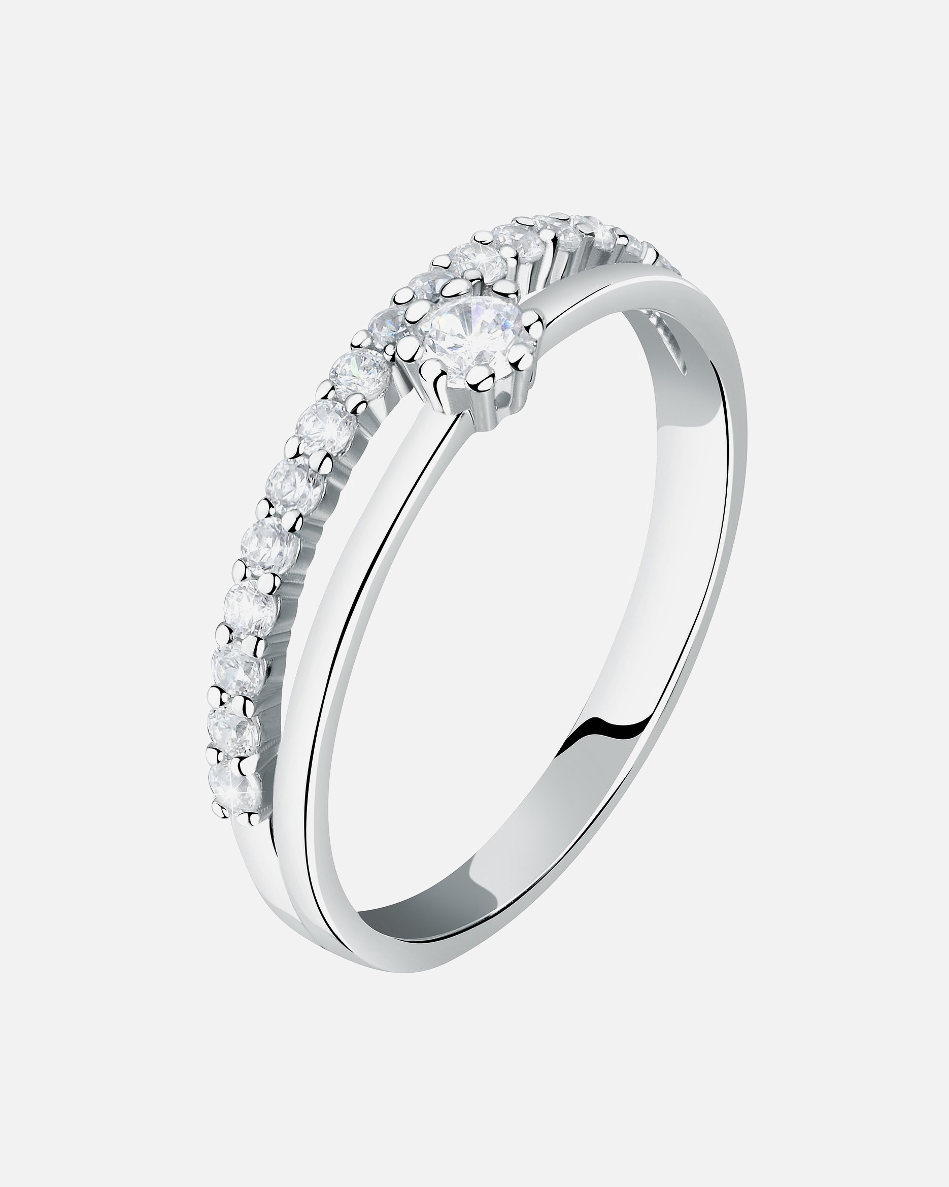 Ring für Weiblich Live Diamond Damenring 375er Weißgold, recycelt 54