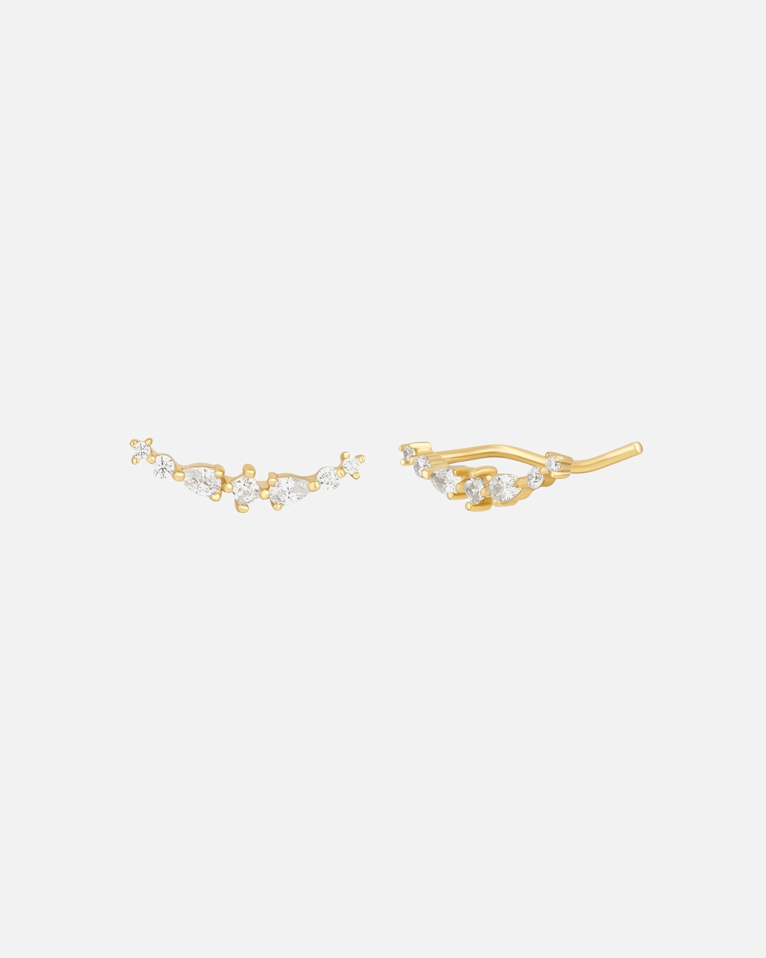 Ohrringe für Weiblich Glanzstücke München Ohrclips aus Sterling Silber in Gelbgold mit Zirkonia 1 Stück