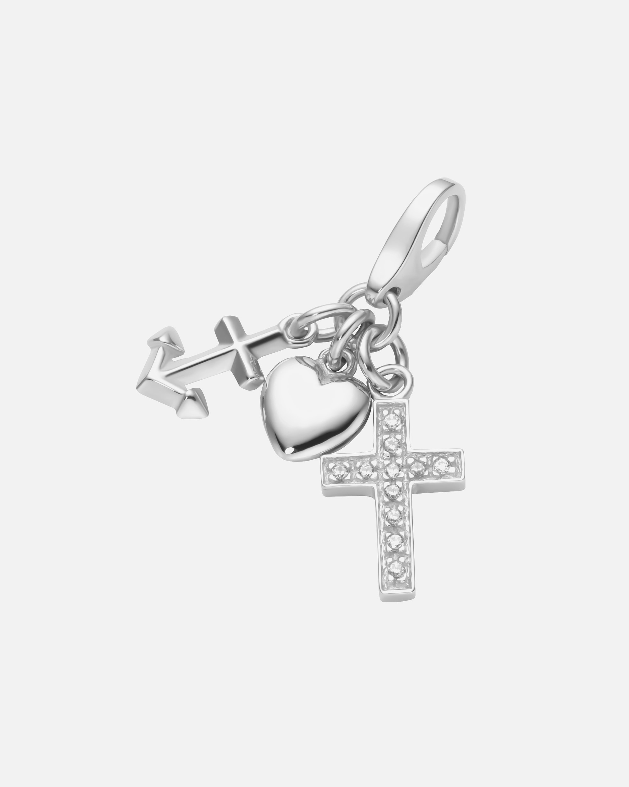 Schmuckanhänger für Weiblich Giorgio Martello Milano Charm Glaube Liebe Hoffnung, Silber 925 Onesize