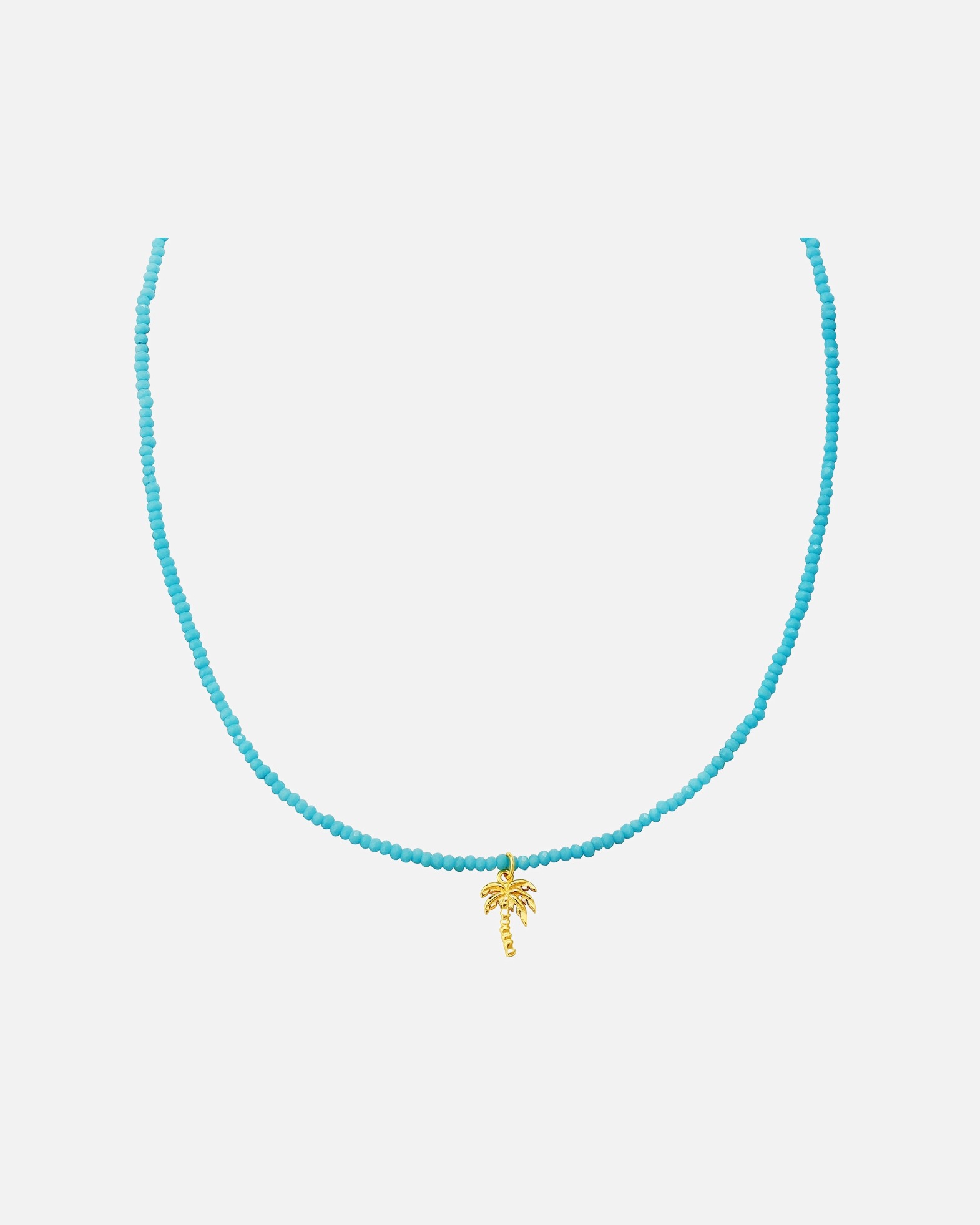 Halskette für Weiblich Glanzstücke München Halskette Palme aus Sterling Silber in gelbgold mit Glas 40,0 cm Basiskette + 5,0 cm Verlängerung