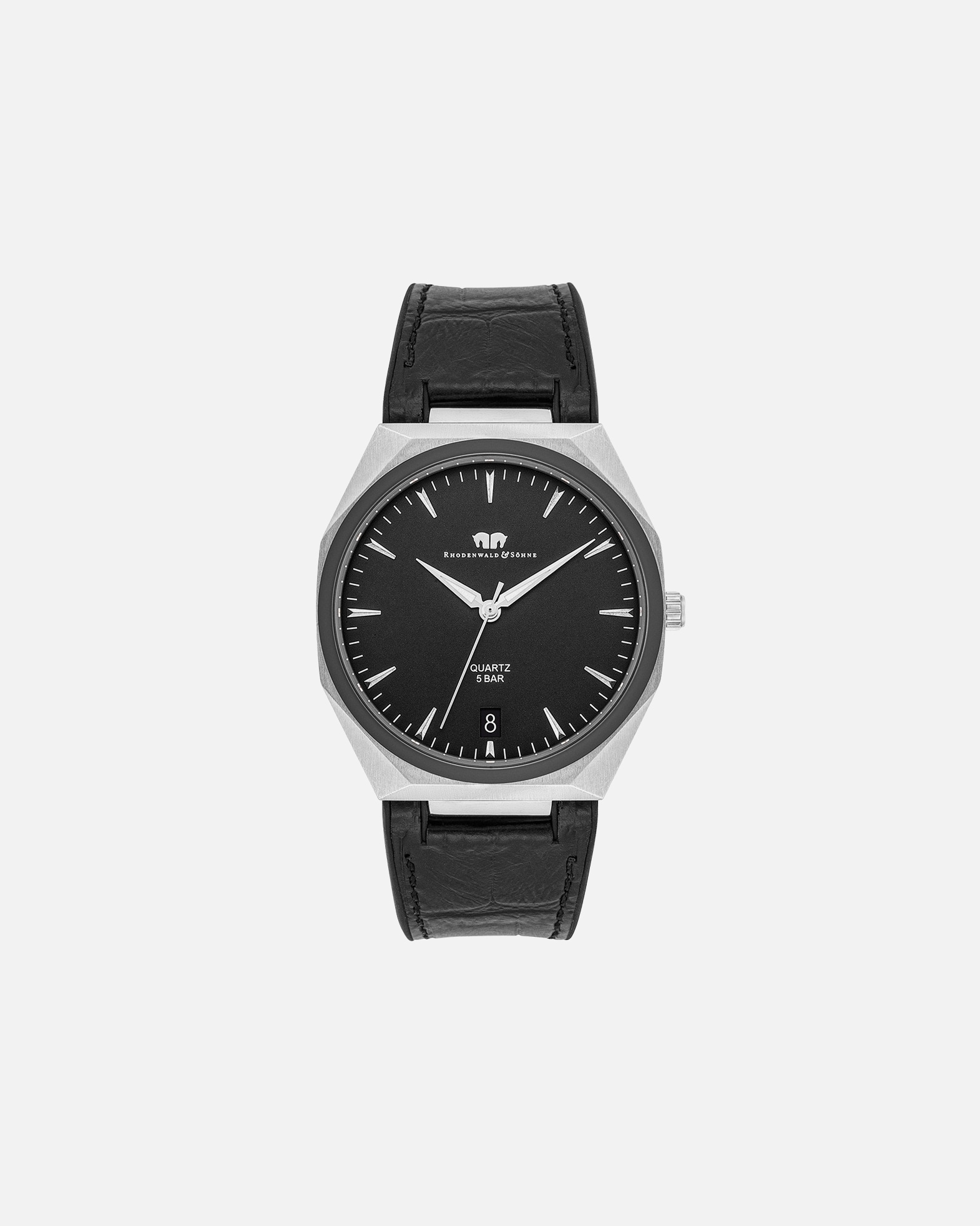 Uhr für Männlich Armband-Uhr Cooledge aus Echtleder/Silikon in schwarz 1 Stück