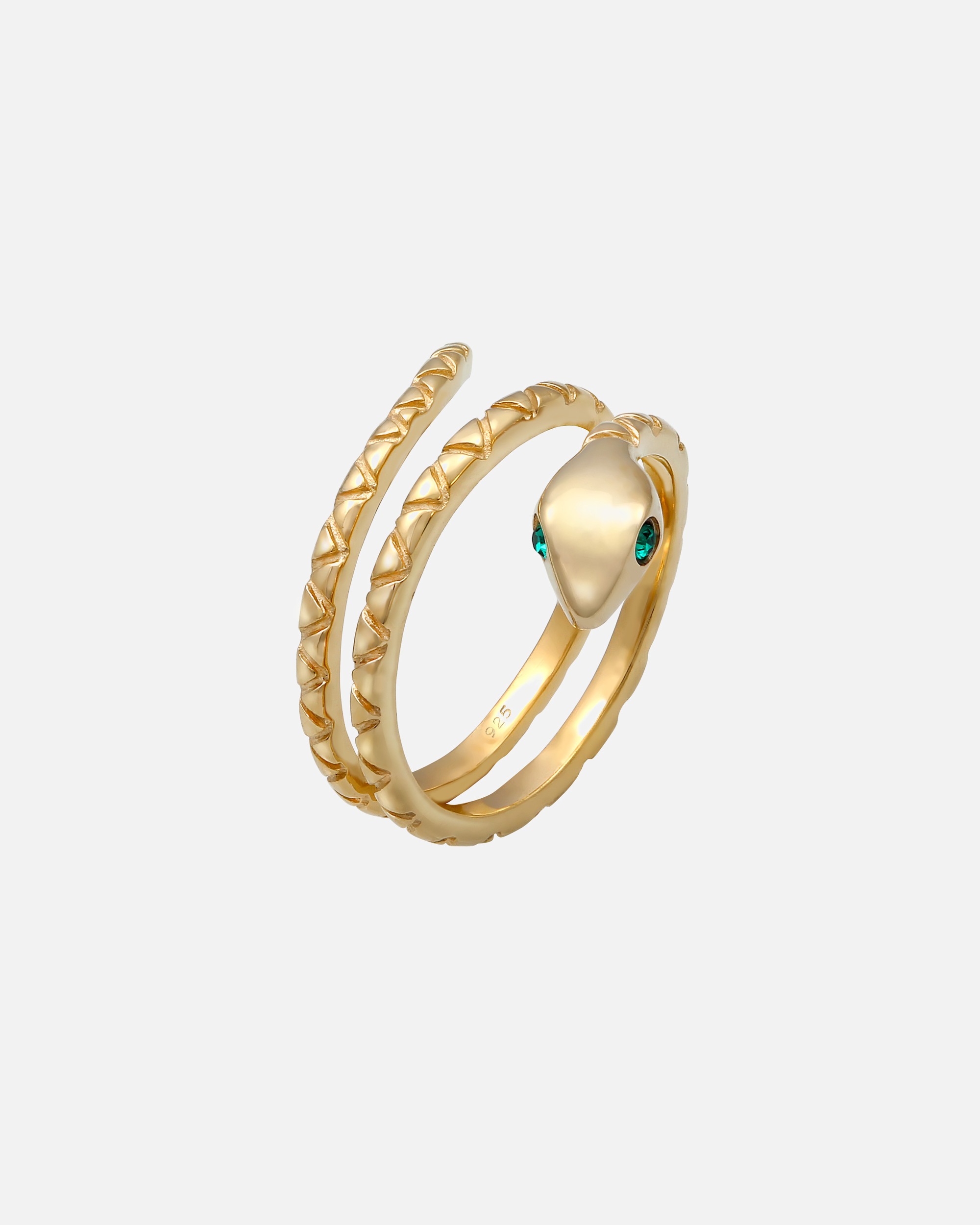 Ring für Weiblich Elli Wickelring Schlange mit Kristallen von Swarovski® 925 Silber vergoldet 46