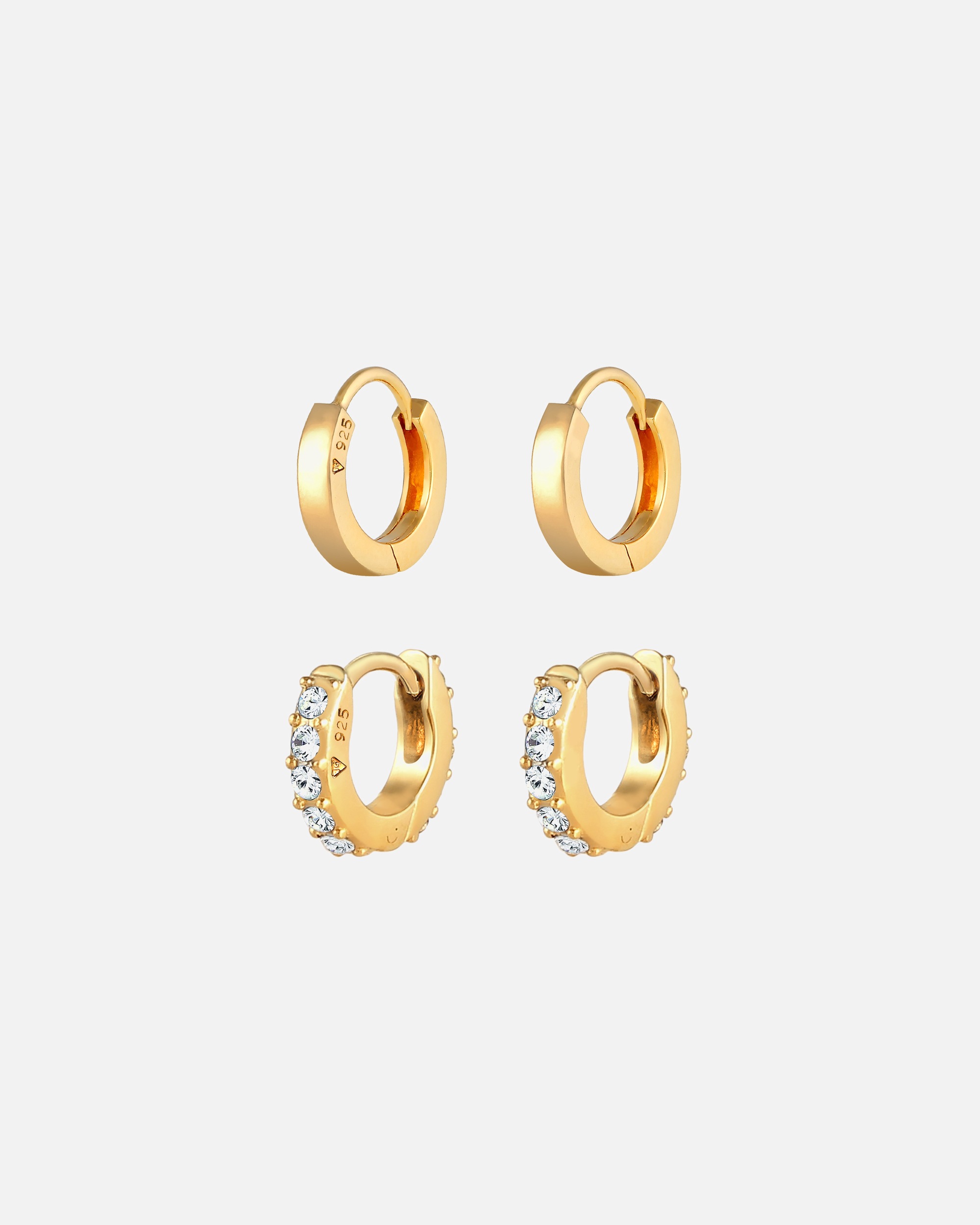 Ohrringe für Weiblich Elli Creolen Glanz Set 925 Silber, mit Kristallen von Swarovski® 1 Stück