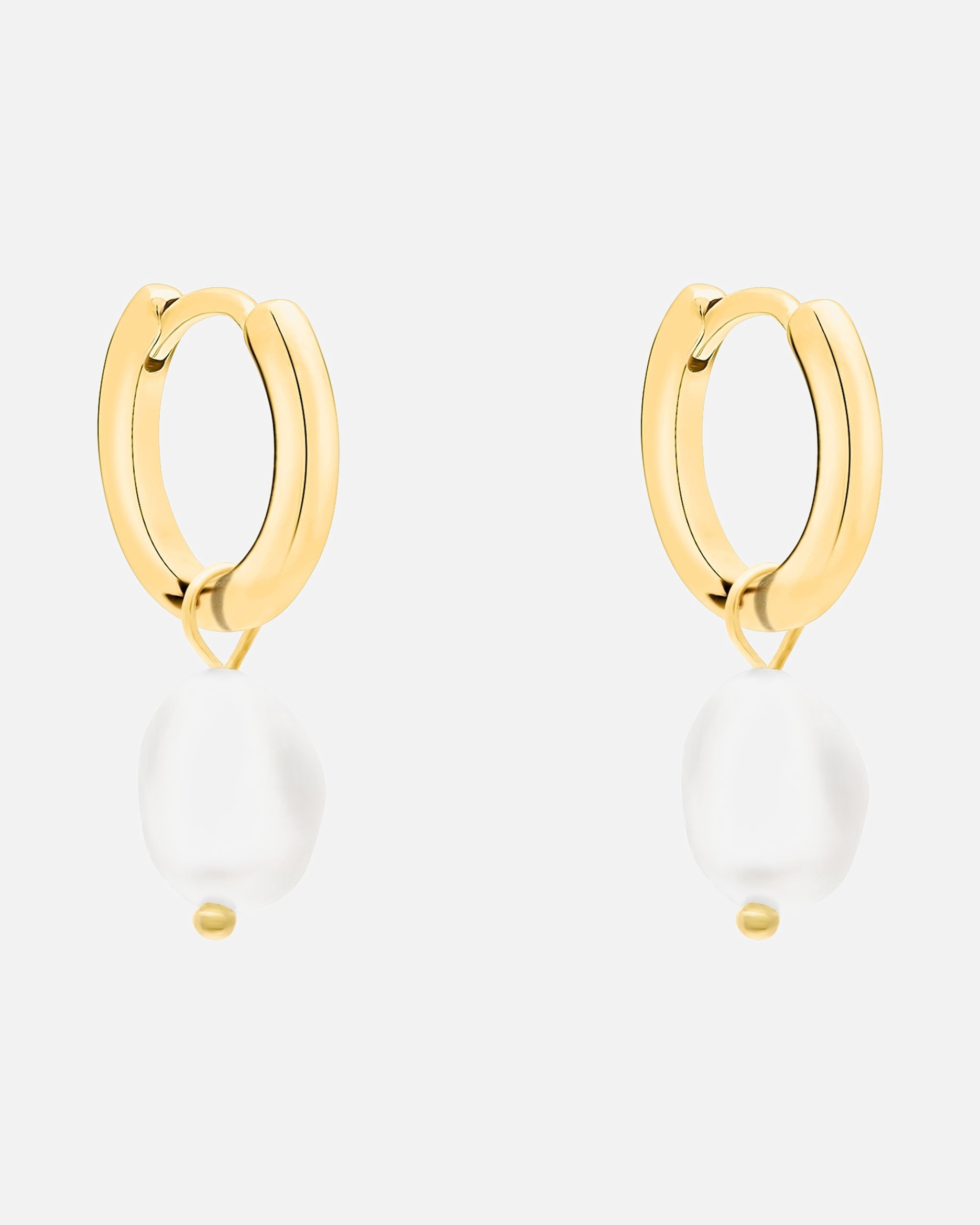 Ohrringe für Weiblich s.Oliver Creolen-Anhänger Edelstahl, Perle gold