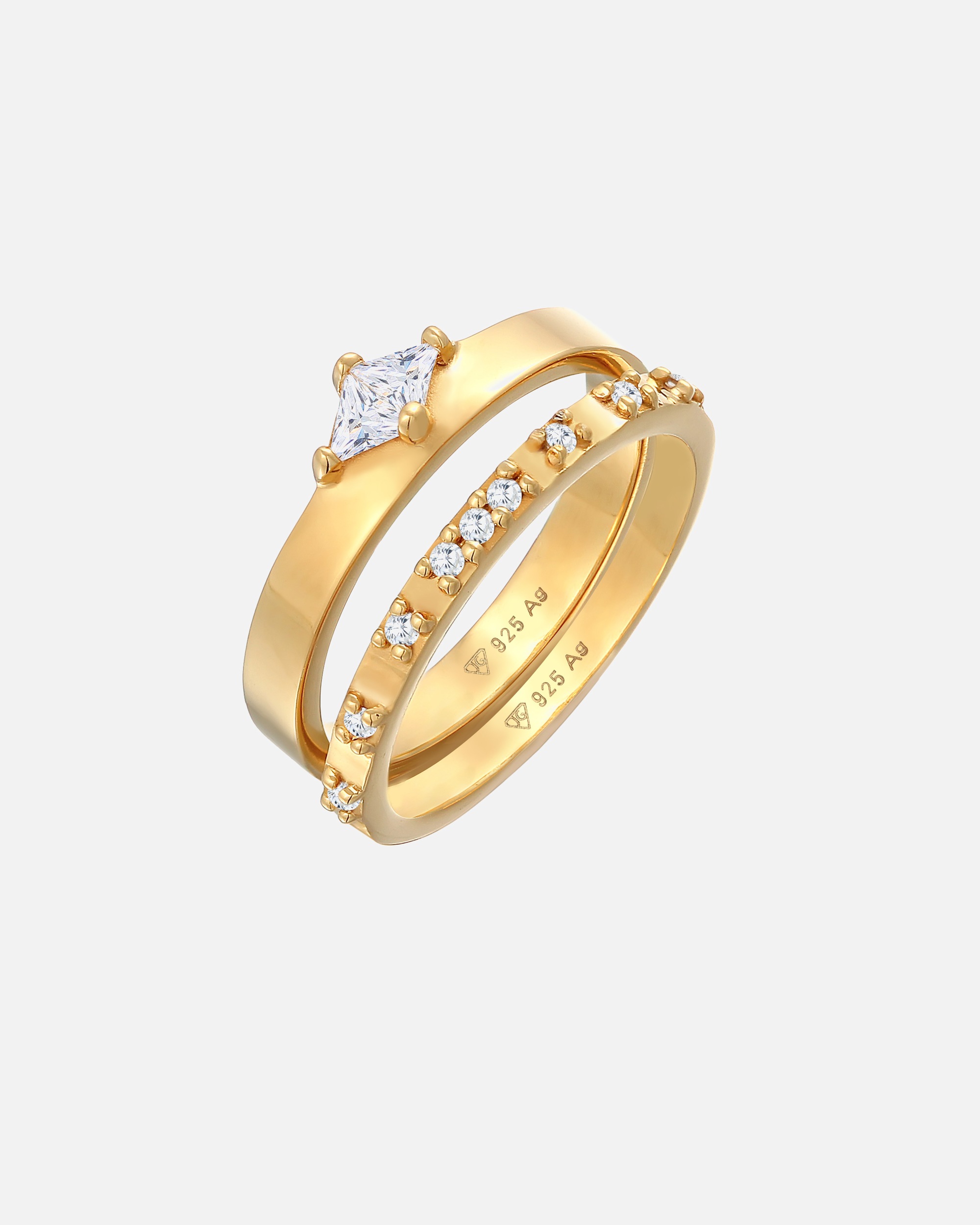Ring für Weiblich Elli Solitär Eternity Zirkonia Verlobung Set 925 Silber 56