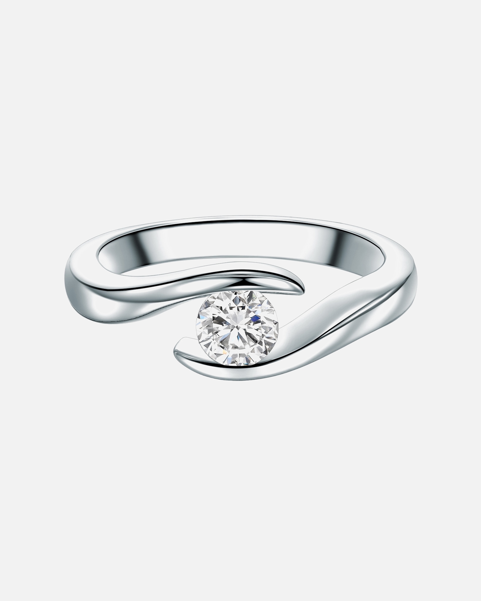 Ring für Weiblich Trilani Ring aus Sterling Silber in Silber mit Zirkonia 58