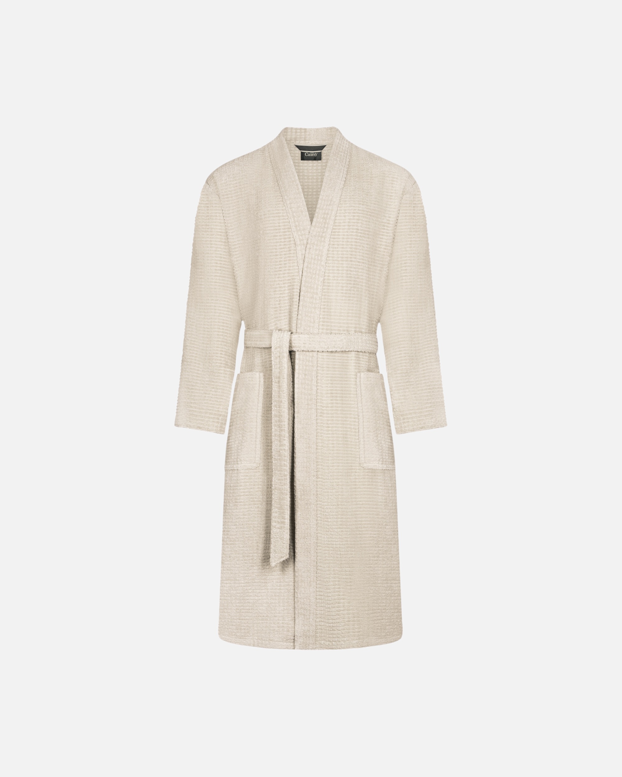 Bademantel für Unisex Cawö Cawö Bademäntel Herren Kimono PURE Elements 6526 travertin - 366 L