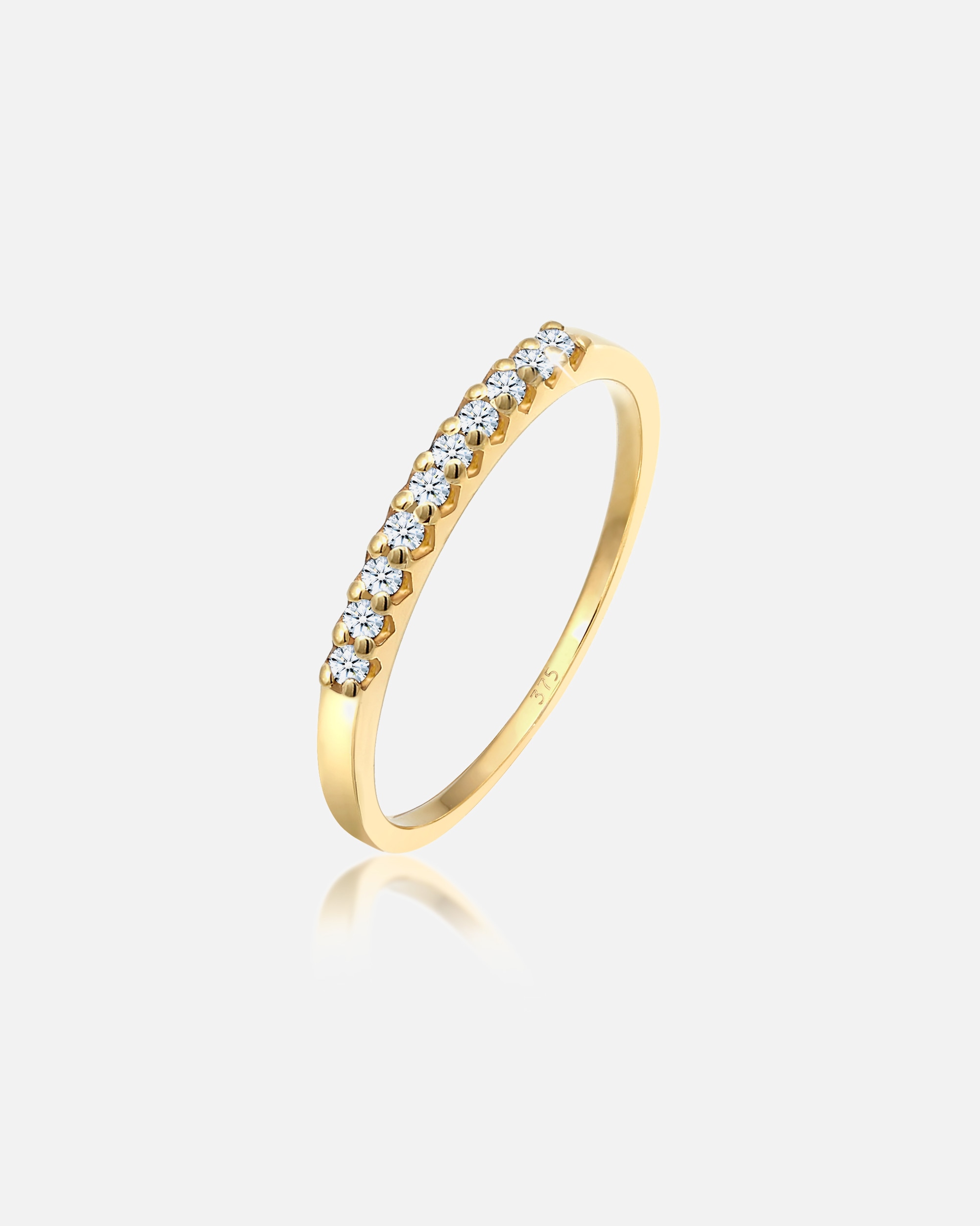 Ring für Weiblich Elli DIAMONDS Microsetting Diamant (0.15 ct.) 375 Gelbgold 58