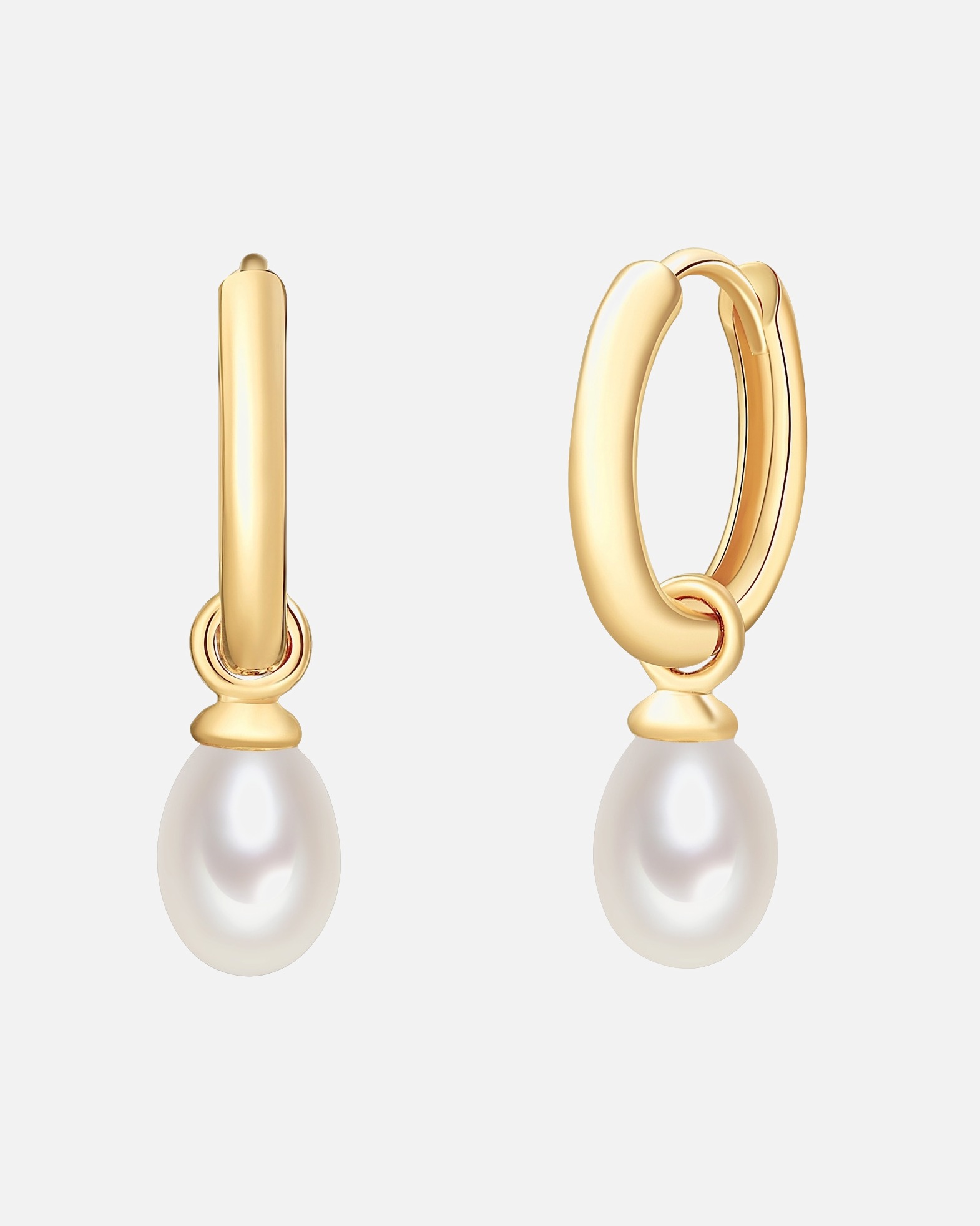 Creolen für Weiblich Valero Pearls Perlen-Creolen Sterling Silber Süßwasser-Zuchtperle in Silber 1 Stück