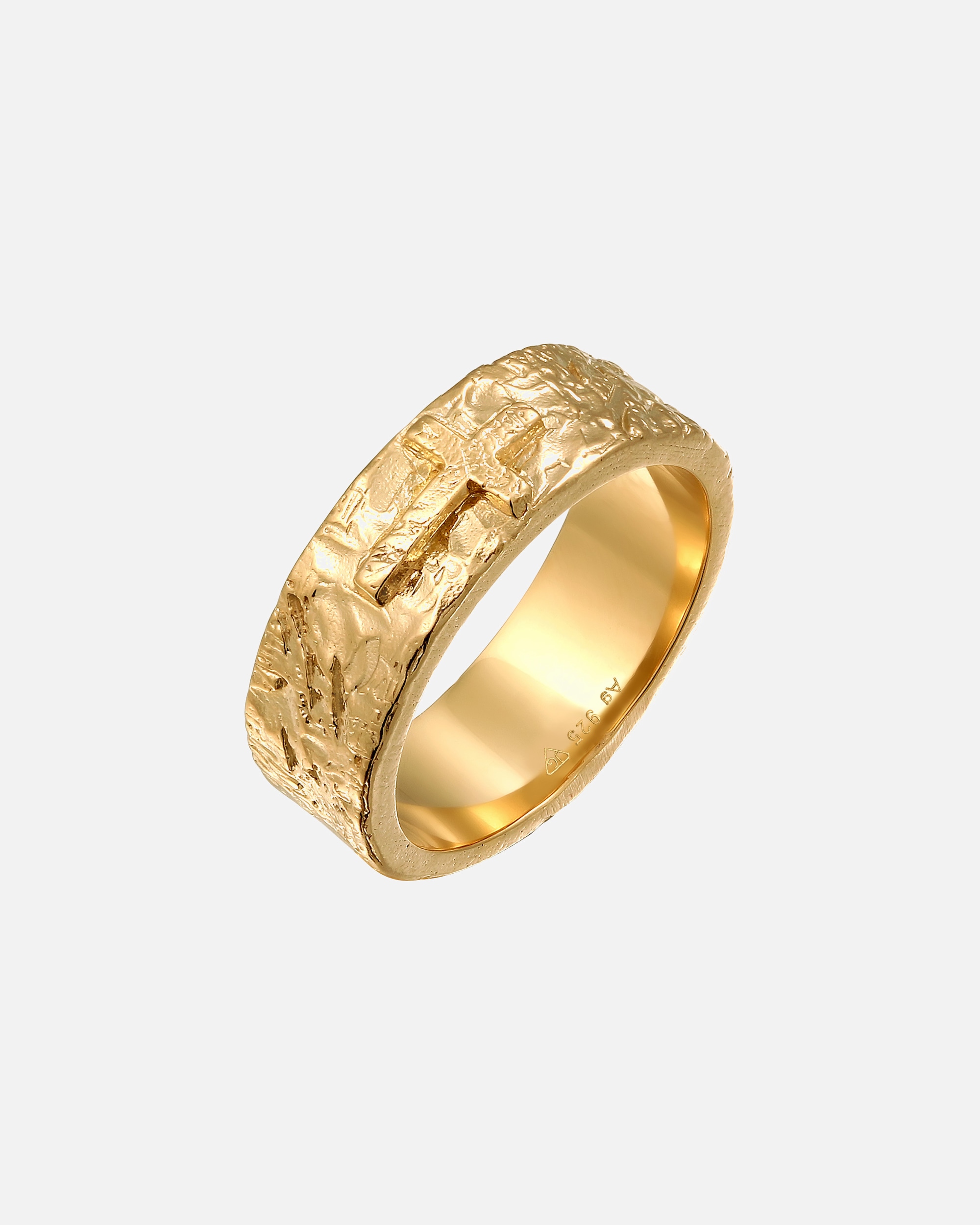 Ring für Männlich Haze & Glory Default Brand Line Bandring Kreuz 925 Silber 60