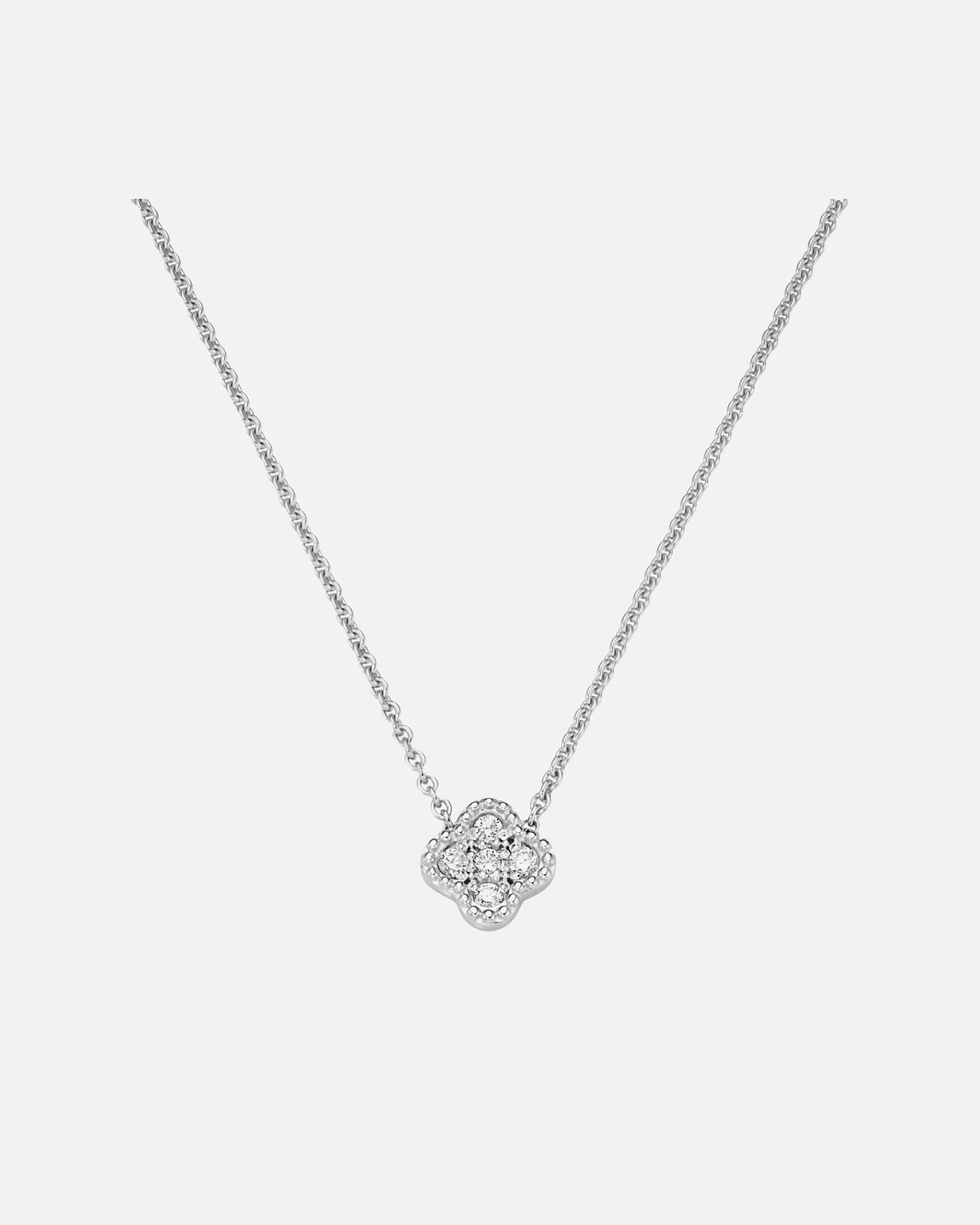 Halskette für Unisex Luigi Merano Collier Mittelteil Blüte, mit funkelnden Brillanten, Gold 585 45 cm