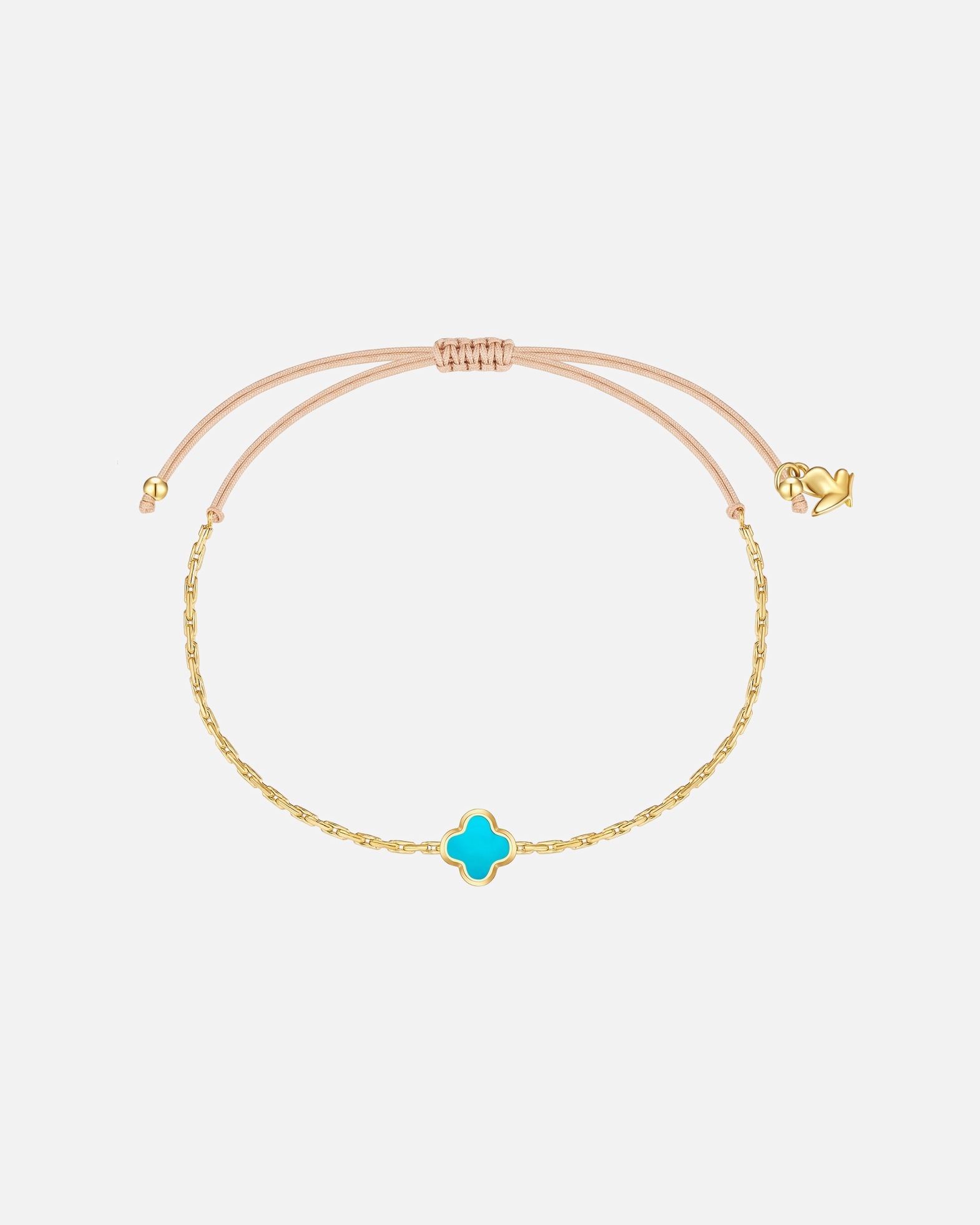 Armband für Weiblich Glanzstücke München Armband Kleeblatt aus Edelstahl in gelbgold mit Türkis (synth.) 15,0 - 22,0 cm, flexibel einstellbar