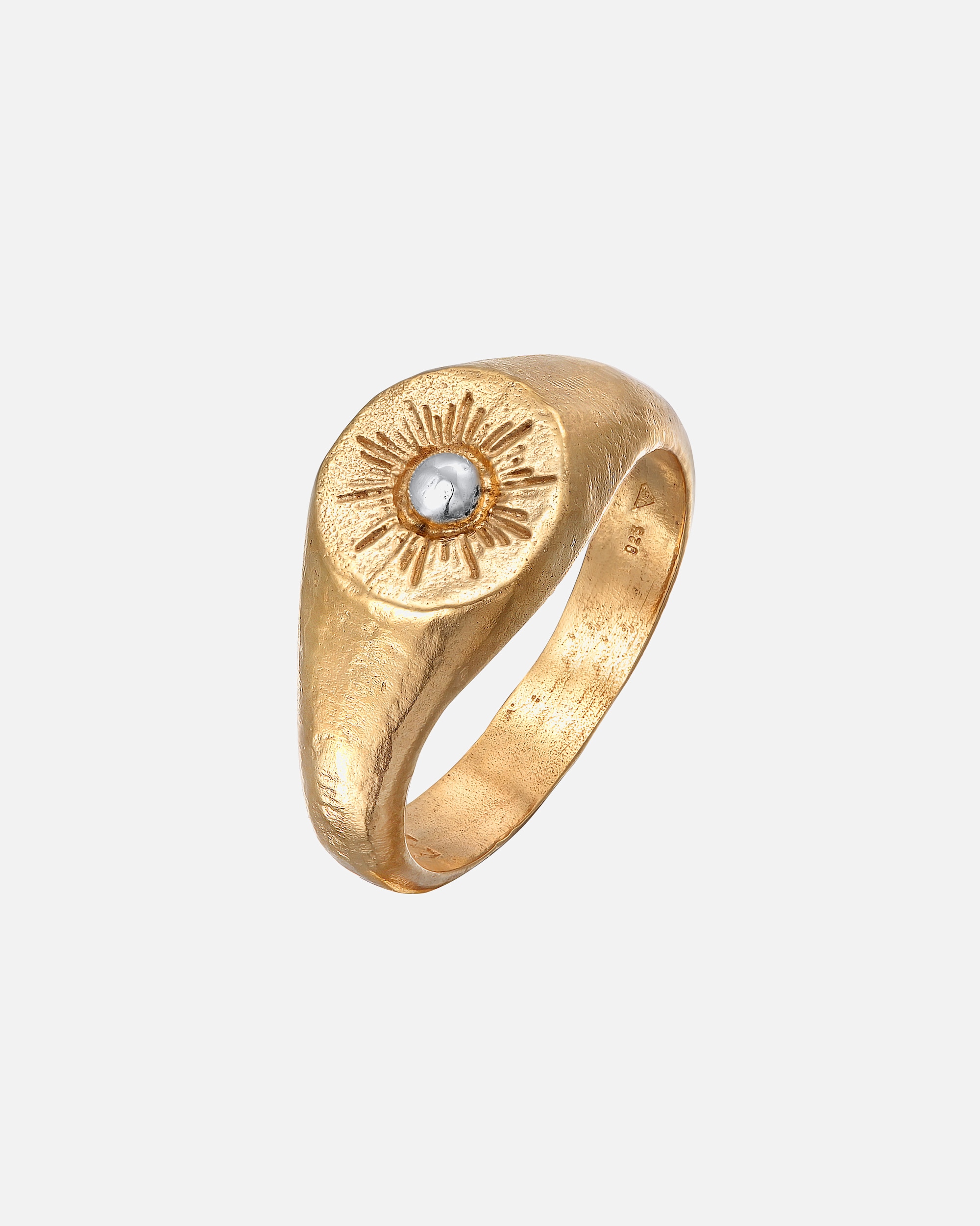 Ring für Männlich Haze & Glory Default Brand Line Siegelring - Sun Lover Sonnen Motiv 925 Silber 56