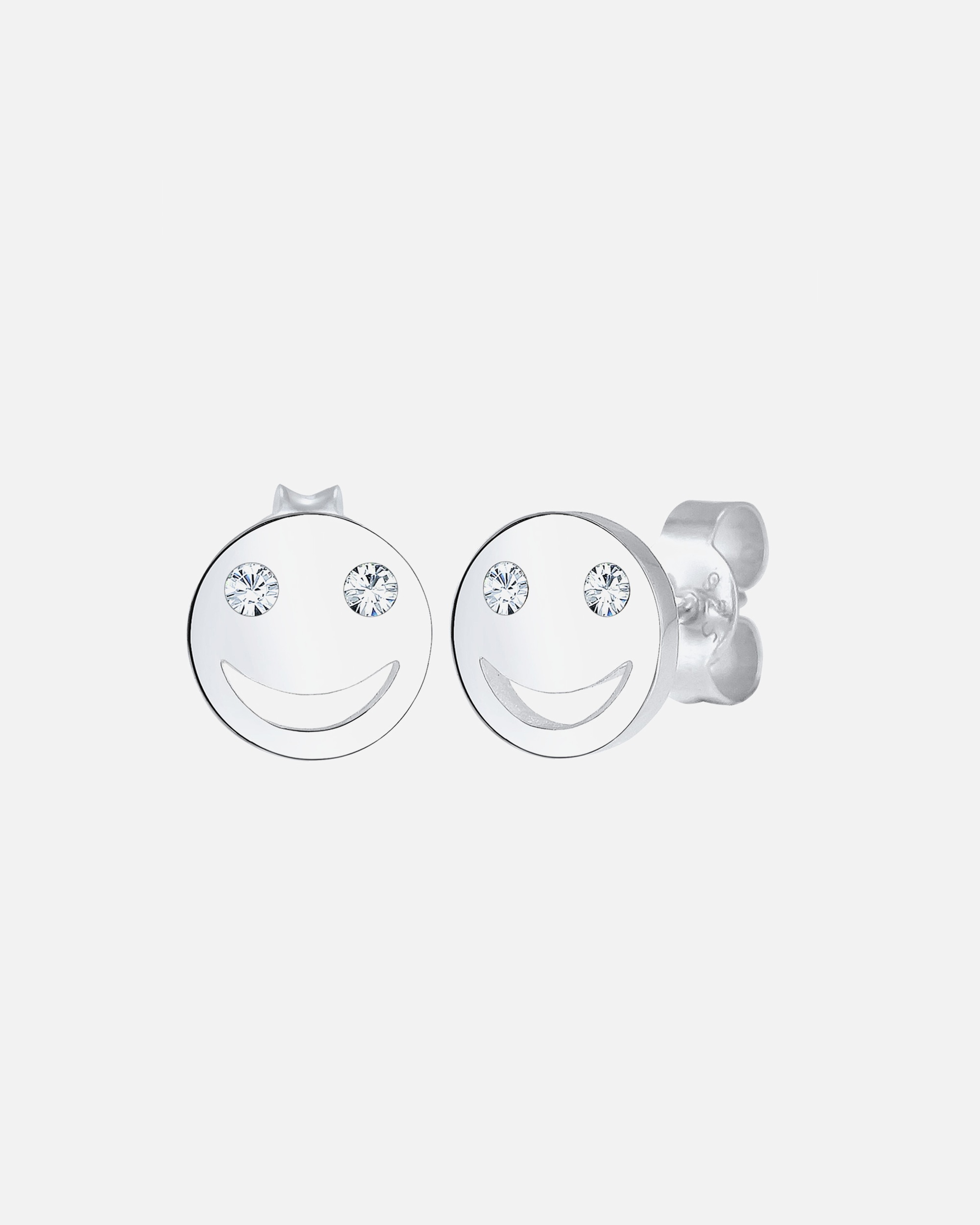 Ohrringe für Weiblich Elli mit Happy Smiling Face 925 Silber, mit Kristallen von Swarovski® 1 Stück