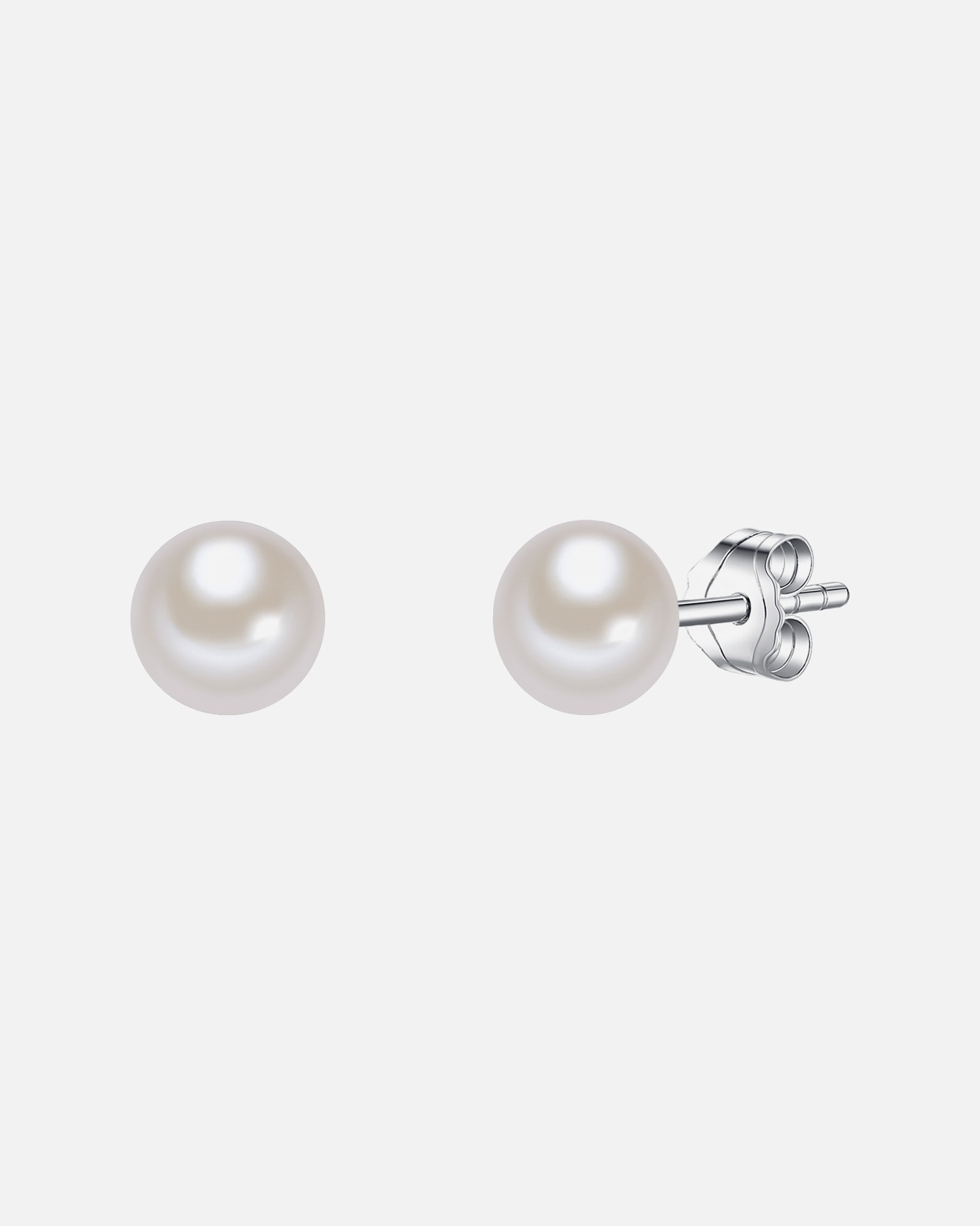 Ohrringe für Weiblich Valero Pearls Perlen-Ohrstecker Sterling Silber Süßwasser-Zuchtperle in Silber 1 Stück