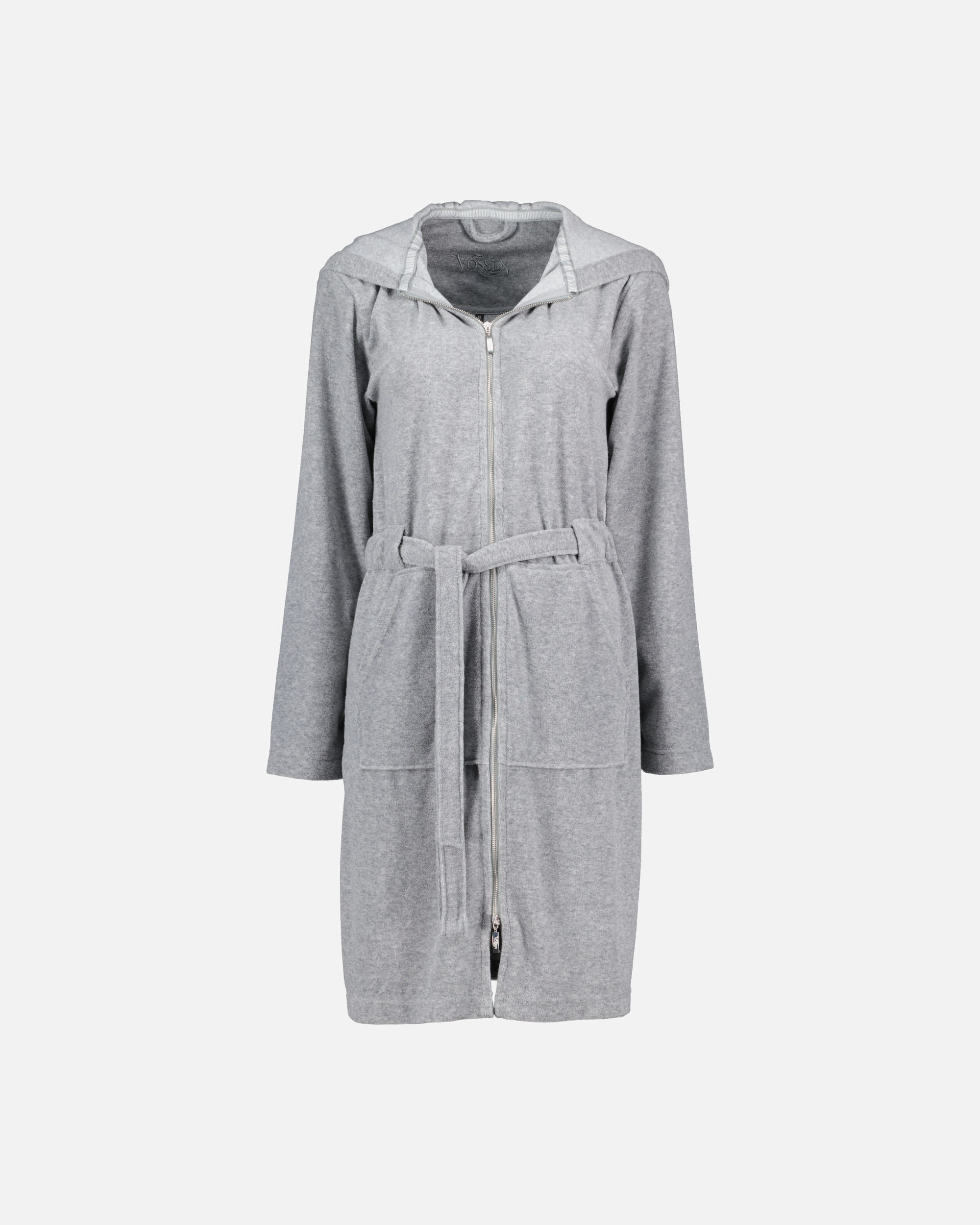 Bademantel für Unisex Vossen Vossen Bademäntel Damen Kurzmantel mit Kapuze Tampa melange - 7380 S