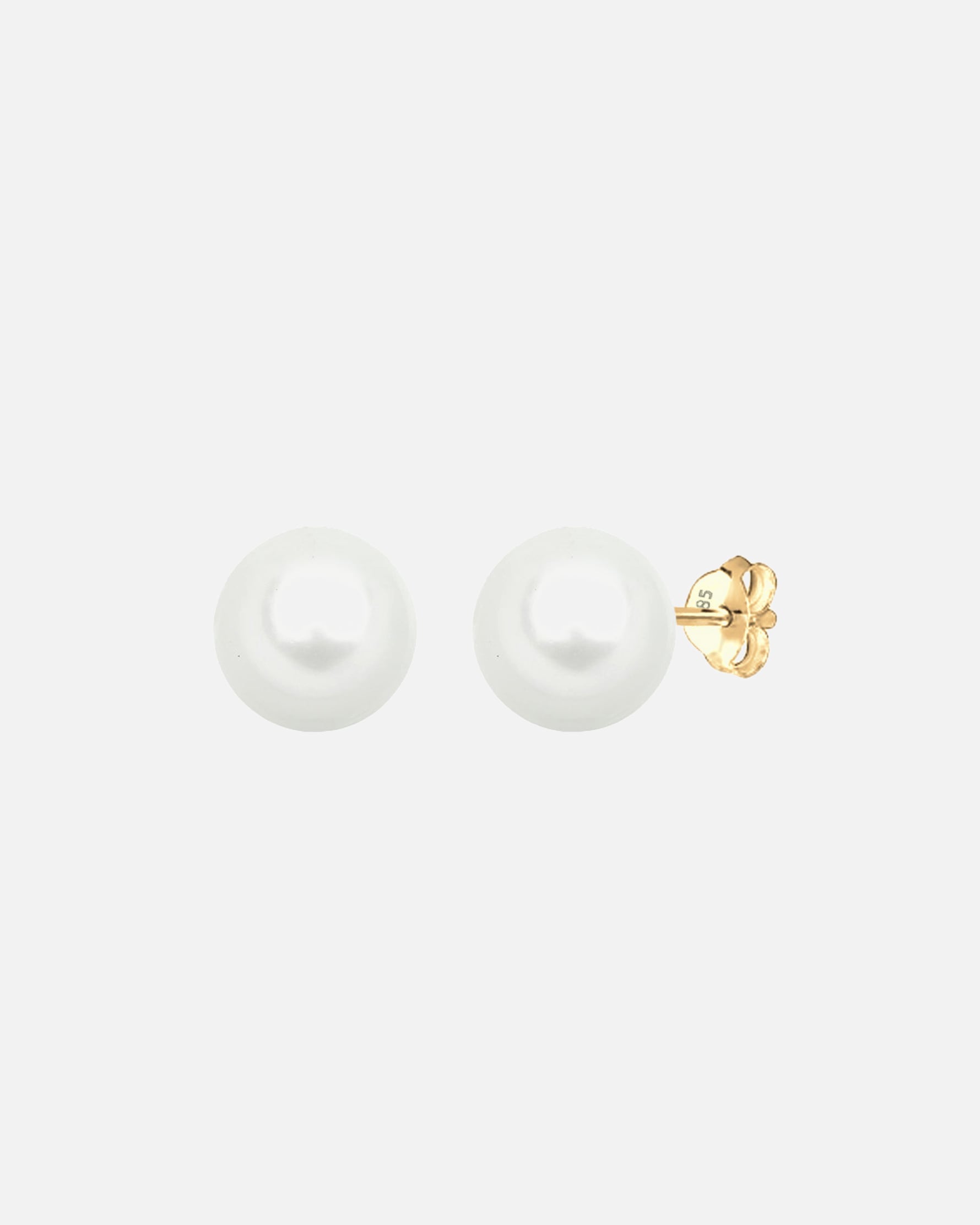 Ohrringe für Weiblich Elli PREMIUM Muschelkernperlen Basic Klassisch 585 Gelbgold 1 Stück