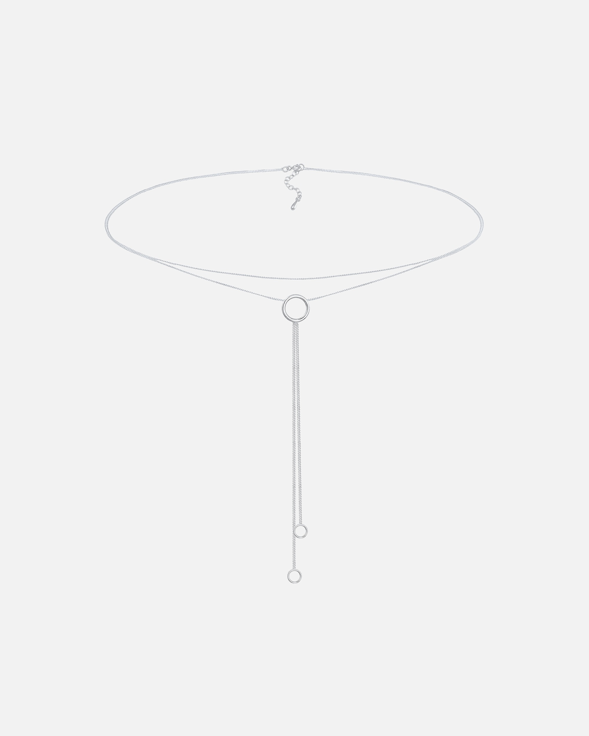 Halskette für Weiblich Elli Choker Y-Kette Layer Look Kreis Geo 925er Silber 1 Stück