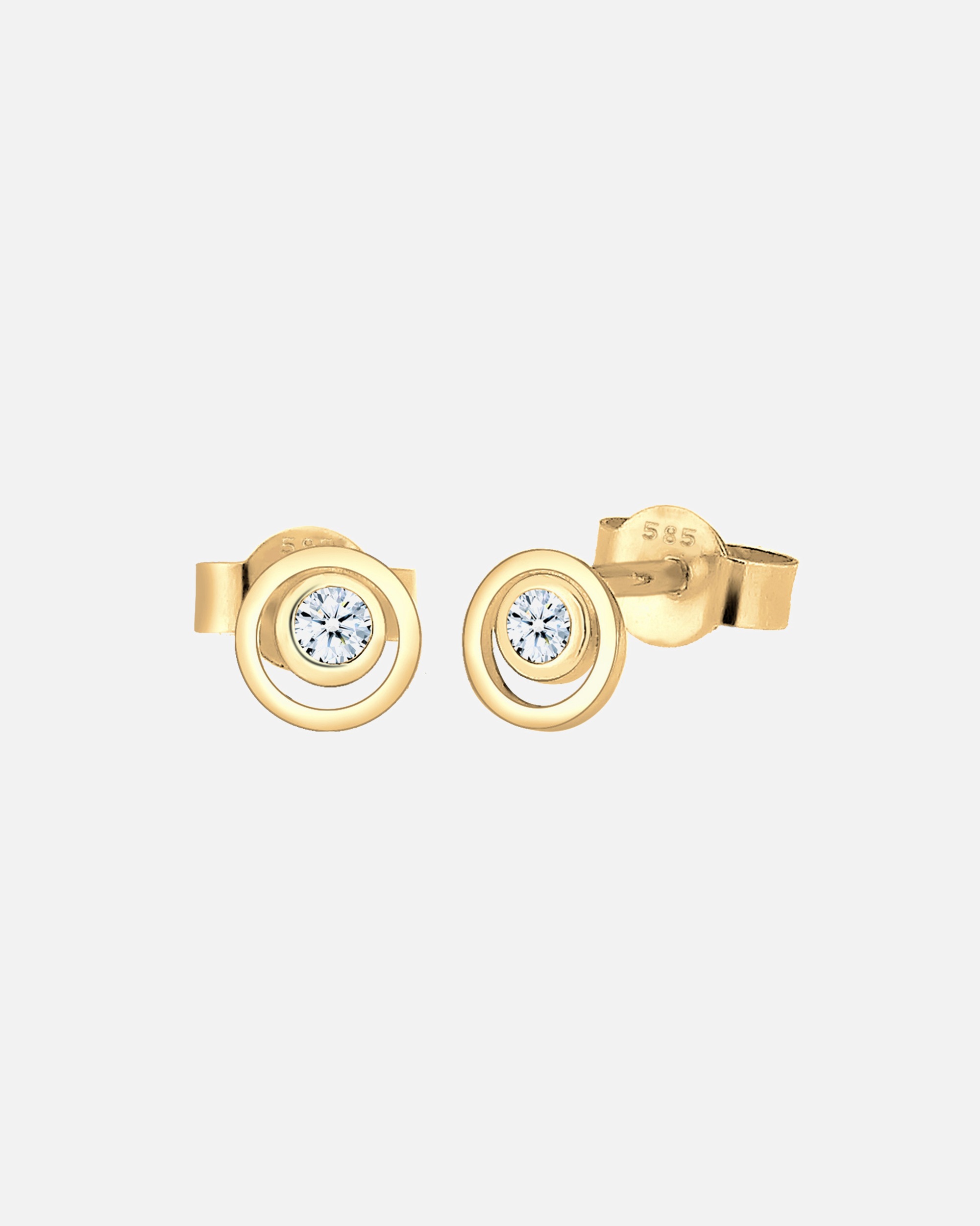 Ohrringe für Weiblich Elli DIAMONDS Kreis Layer Diamant Hochwertig 585 Gelbgold 1 Stück