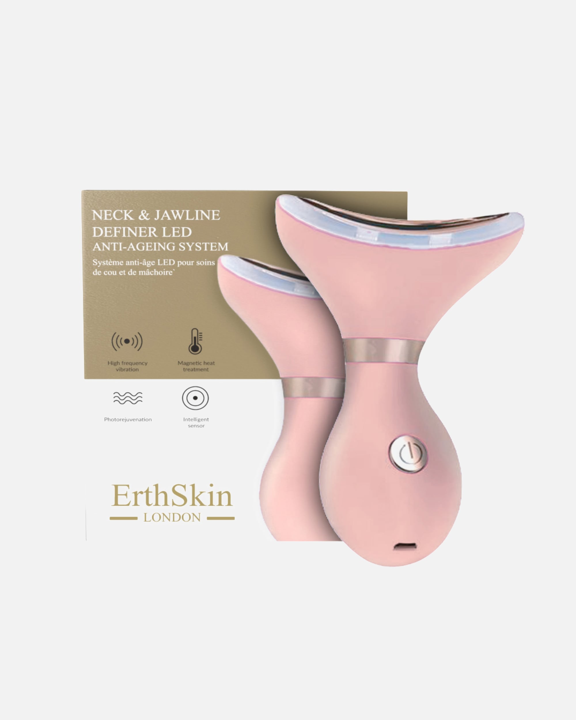 Elektrisches Gesichtsmassagegerät für Weiblich LED Anti-Aging Hals- & Kiefer-Sculptor – Pink 1 Stück