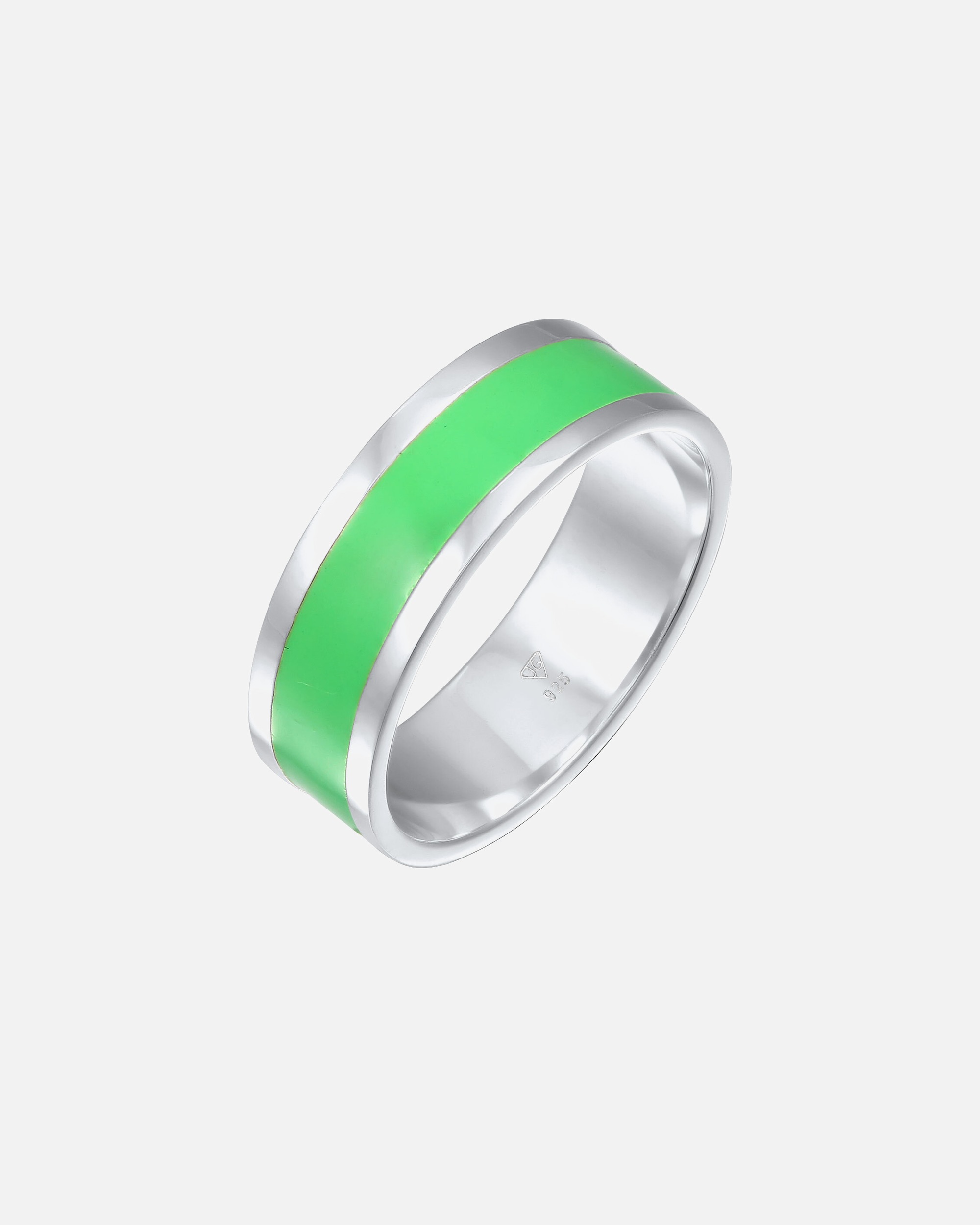 Ring für Männlich KUZZOI Herren Bandring Basic Geo Emaille Casual 925 Silber 1 Stück
